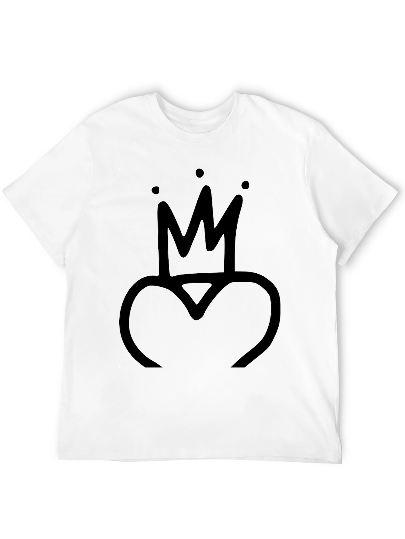 Black Crown Heart Graphic Tee - Black view 12