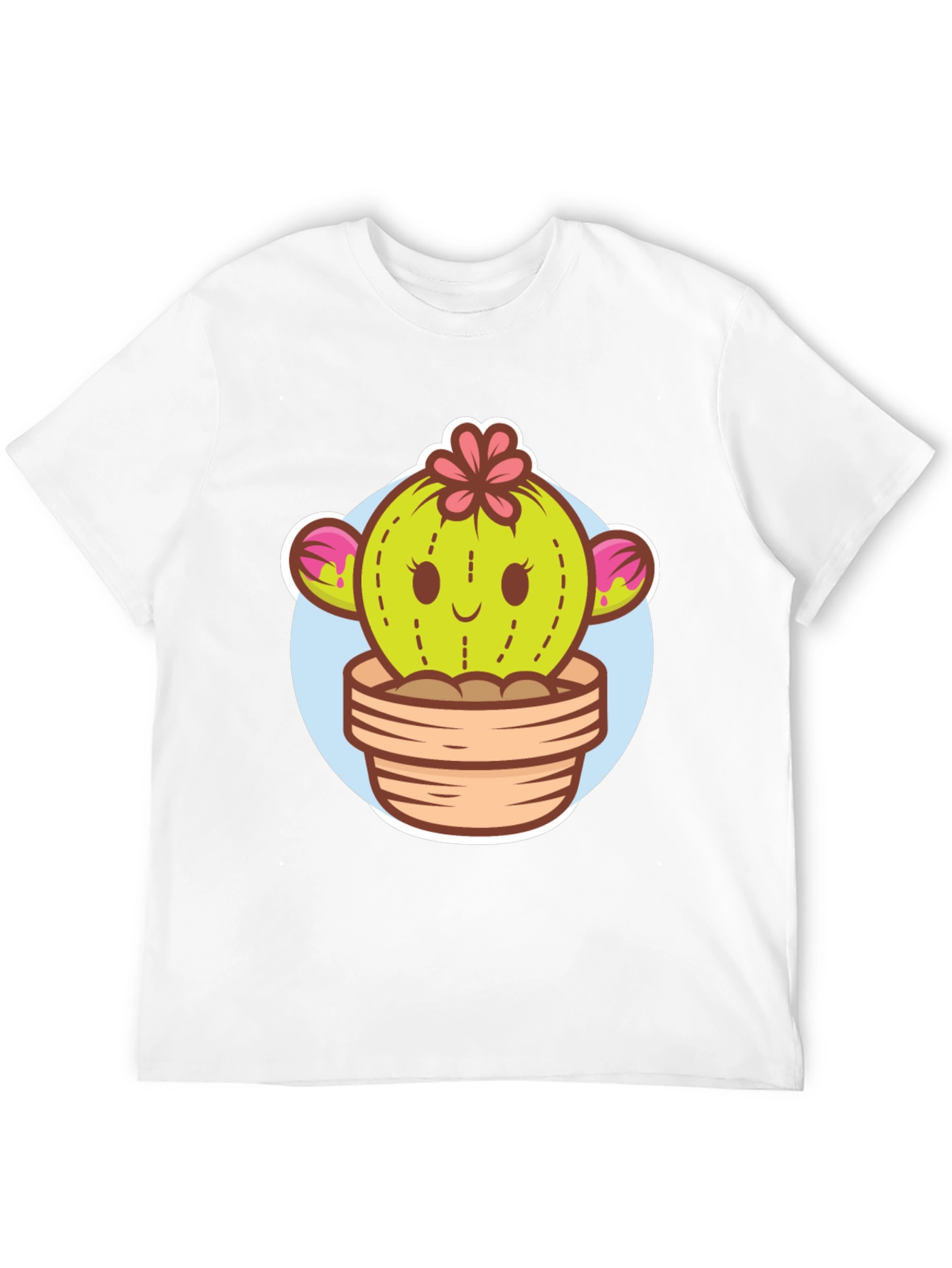 Black Cute Cactus Potted Plant Graphic Tee view 12