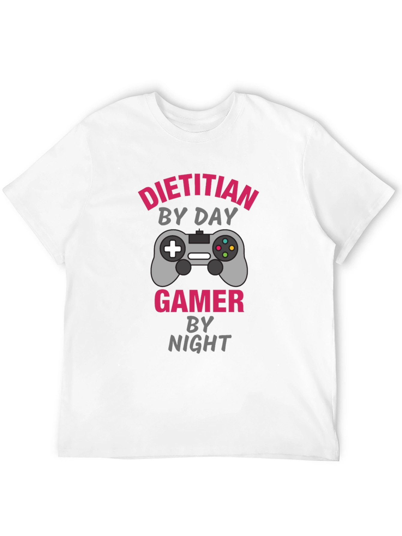 Black Dietitian by Day Gamer by Night Graphic T-Shirt view 12