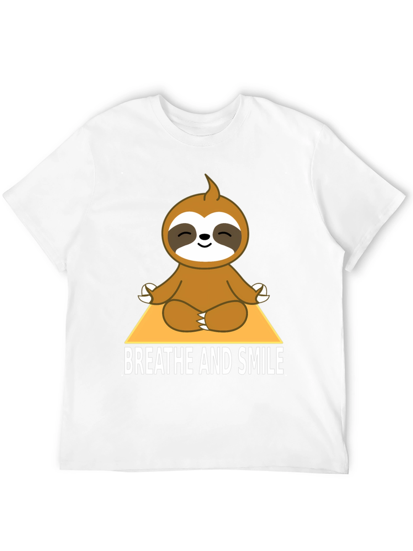 Black Meditating Sloth T-Shirt - Breathe and Smile view 12