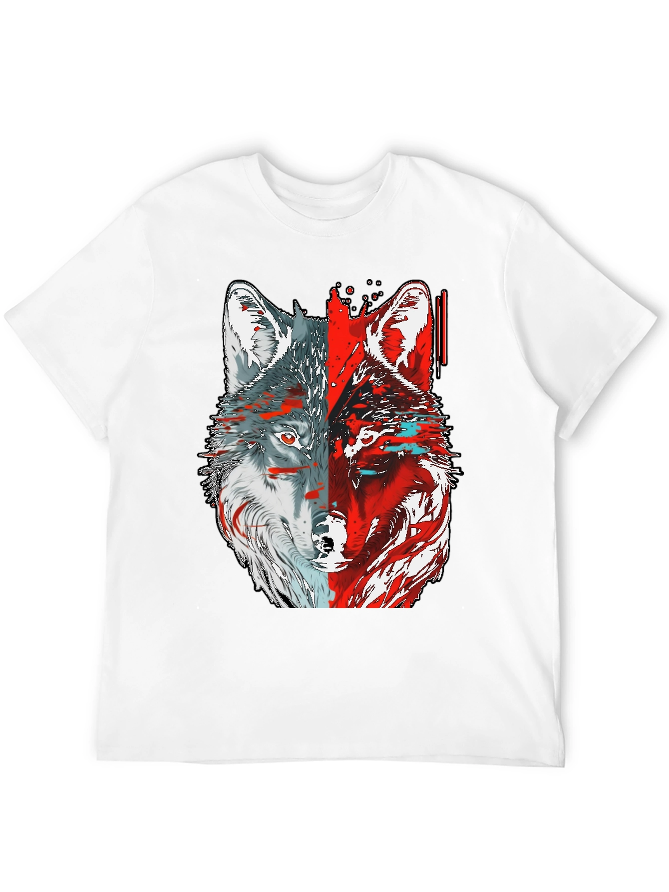 Black Wolf Graphic Tee - Unique Two-Faced Design view 12