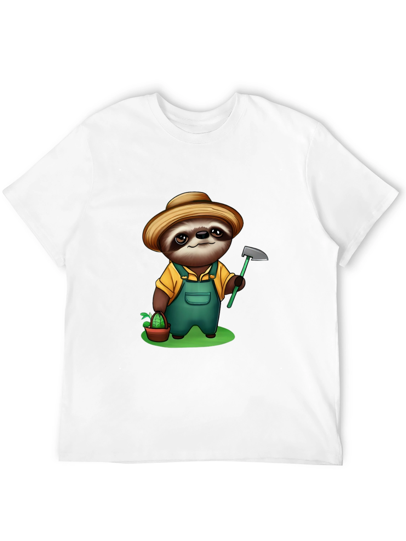 Sloth Farmer Graphic Tee - Cute Cartoon Design - 12