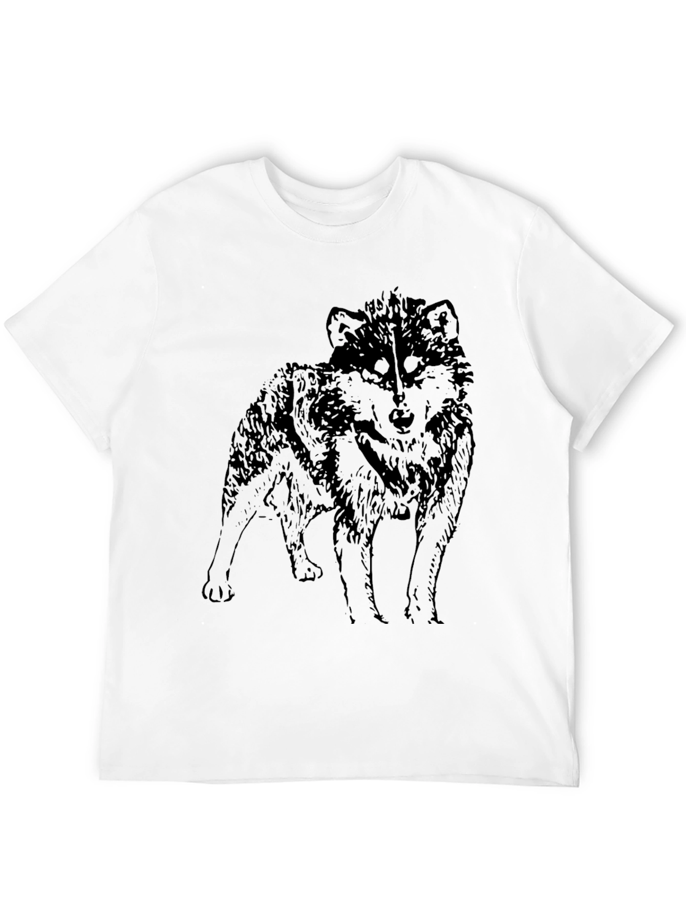 Black Wolf Graphic Black T-Shirt - Men's Short Sleeve view 12