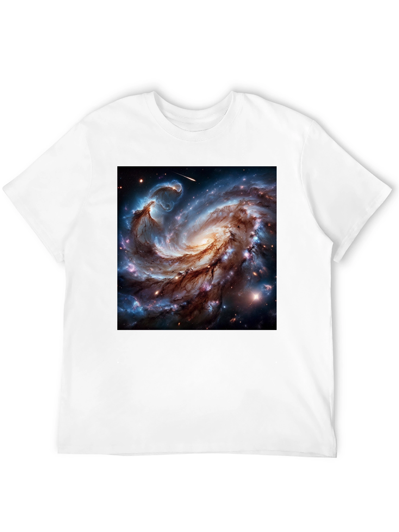 Black Cosmic Galaxy Graphic Tee - Black Cotton Blend T-Shirt view 12