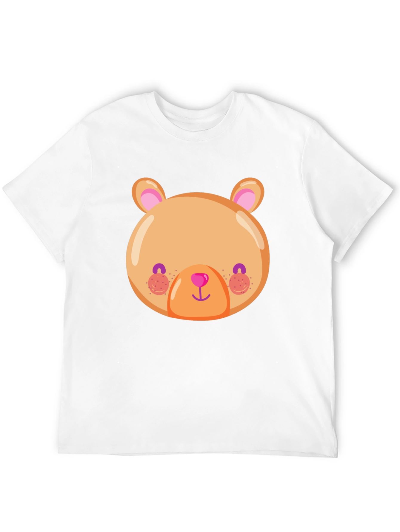 Black Cute Bear Face Graphic Tee - Soft Black T-Shirt view 12