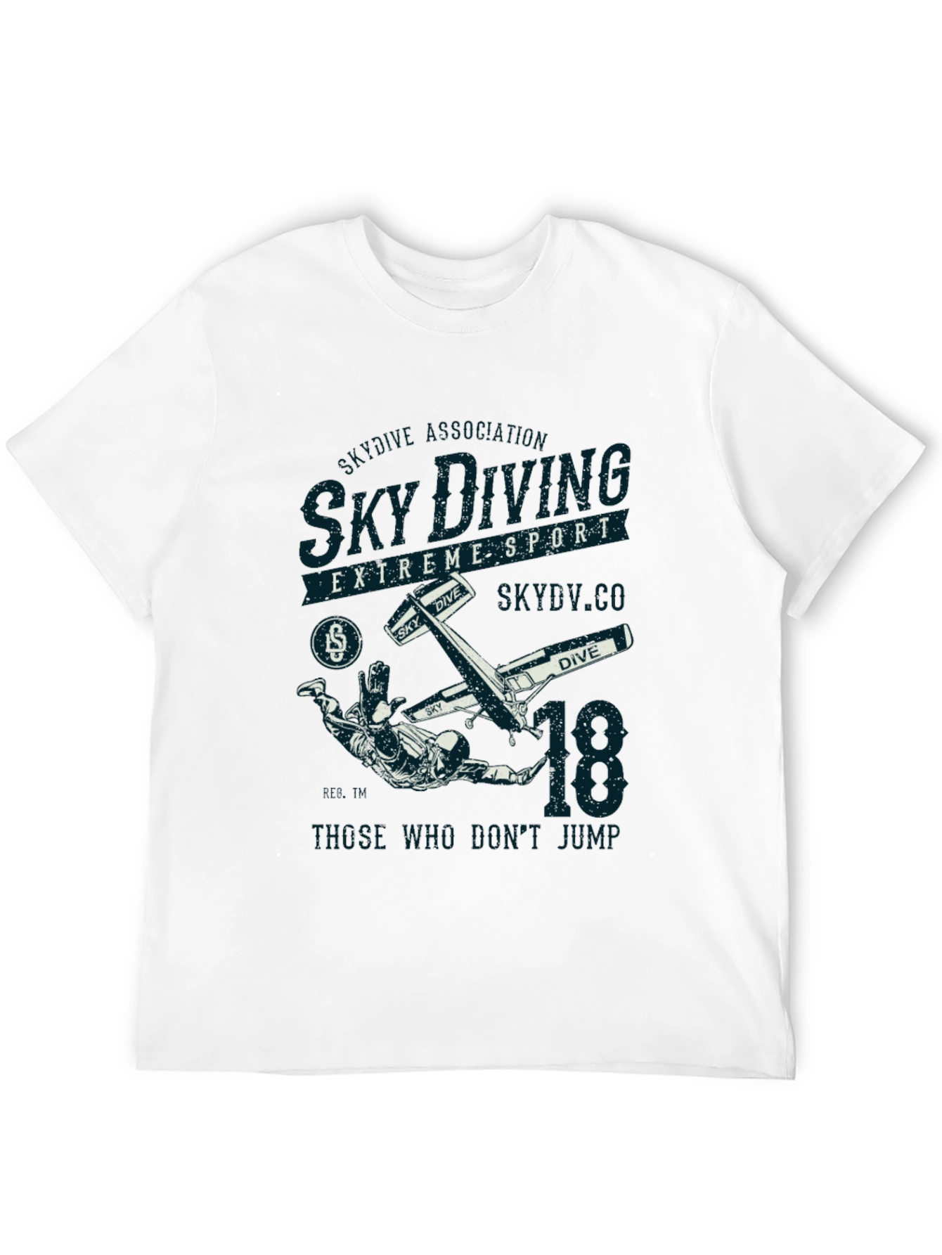 Black Sky Diving Extreme Sport Black Graphic T-Shirt view 12