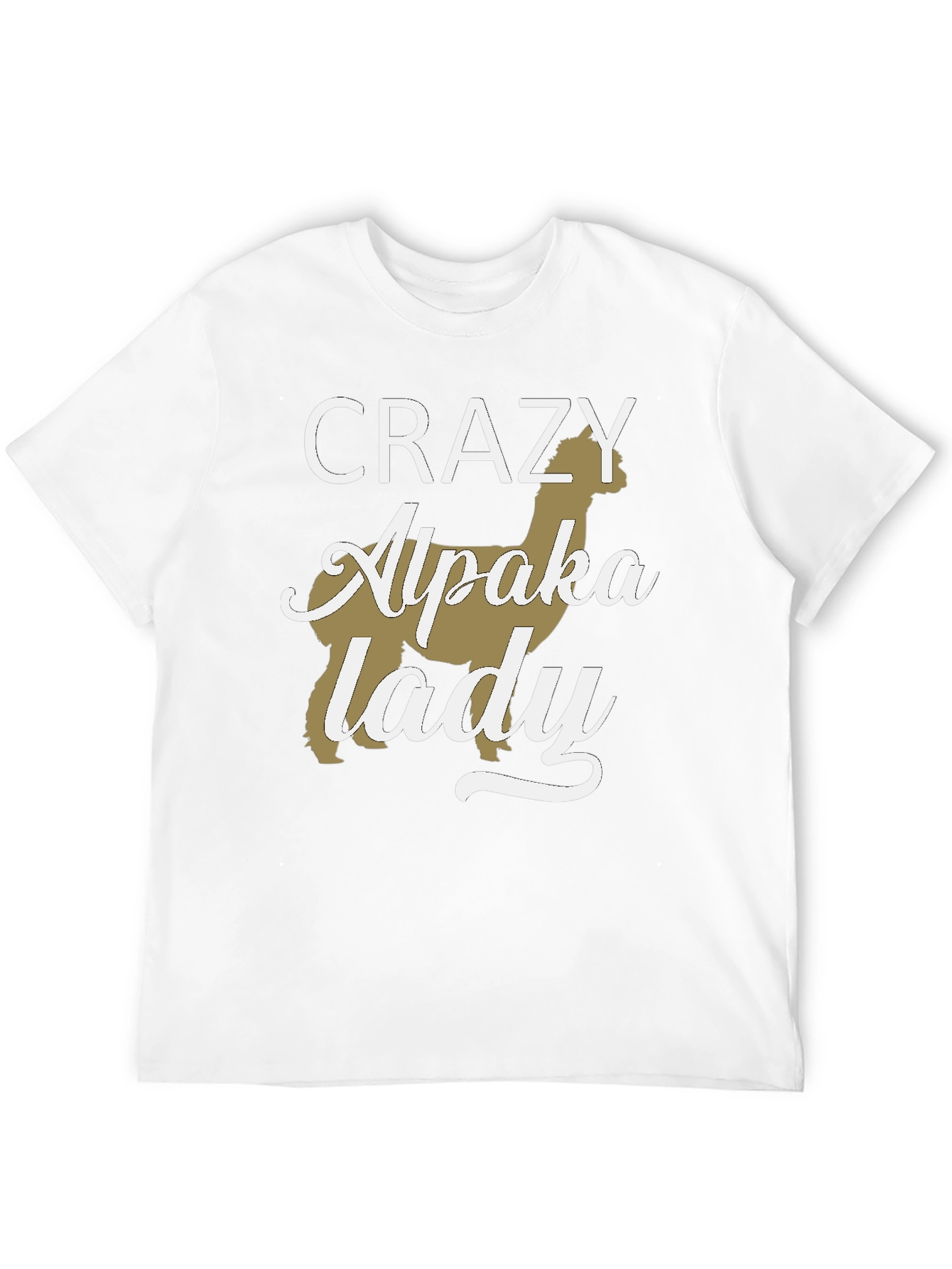 Black Crazy Alpaca Lady T-Shirt - Novelty Graphic Tee view 12