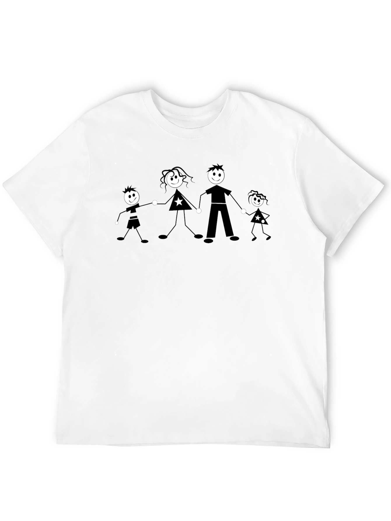 Black Family Stick Figure Black T-Shirt view 12