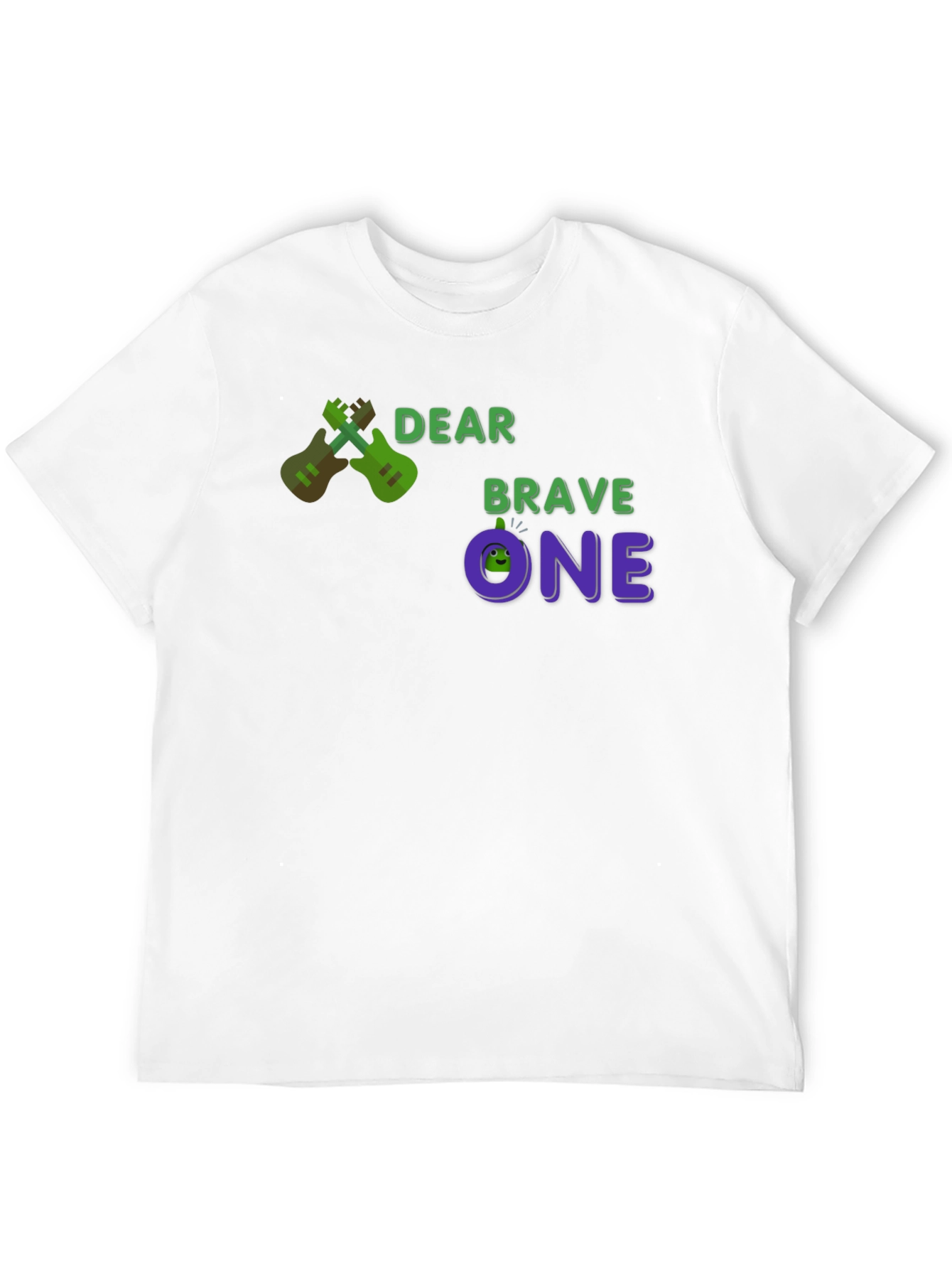 Black Dear Brave One T-Shirt - Guitar Design view 12