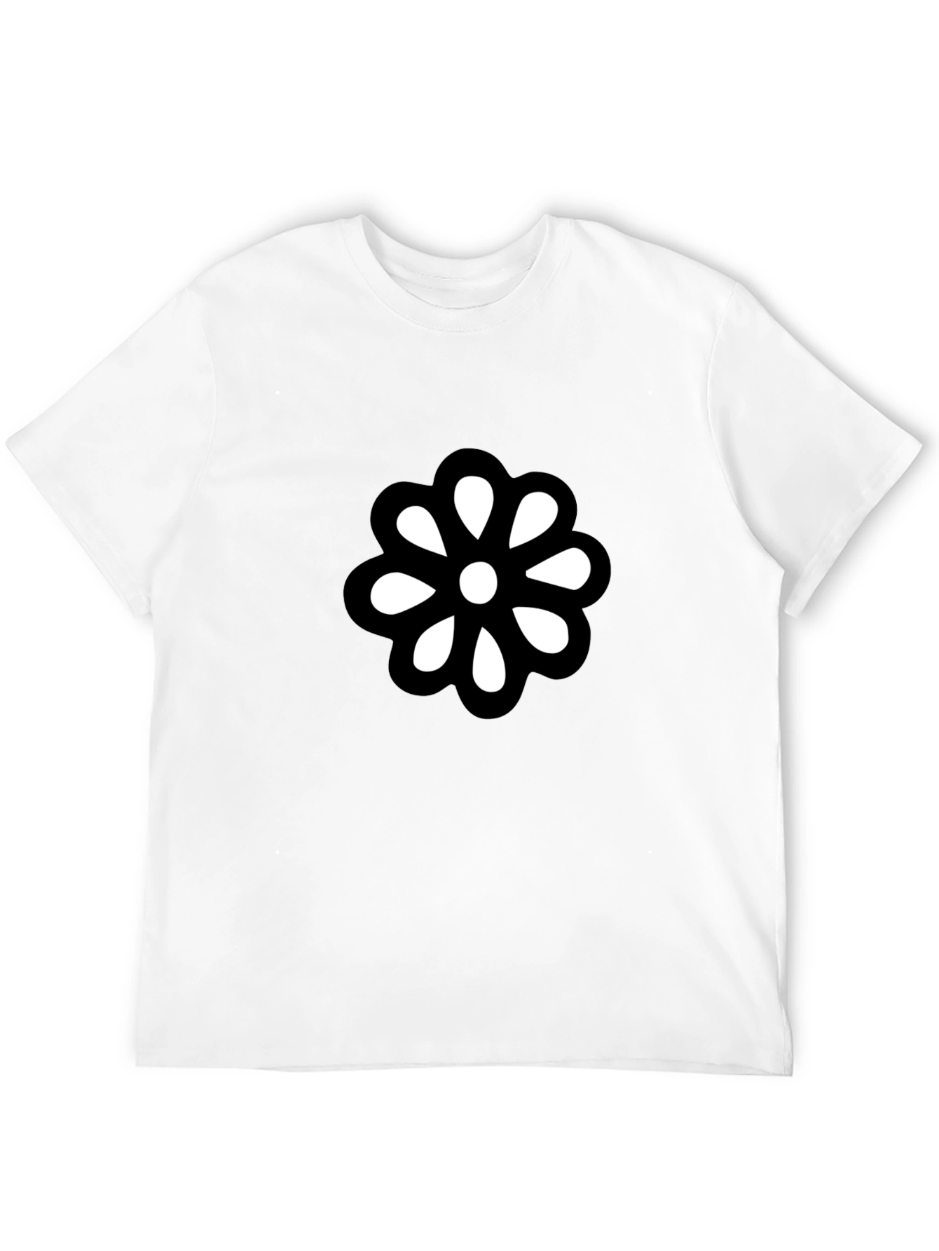 Black Black T-Shirt with Bold Flower Graphic view 12