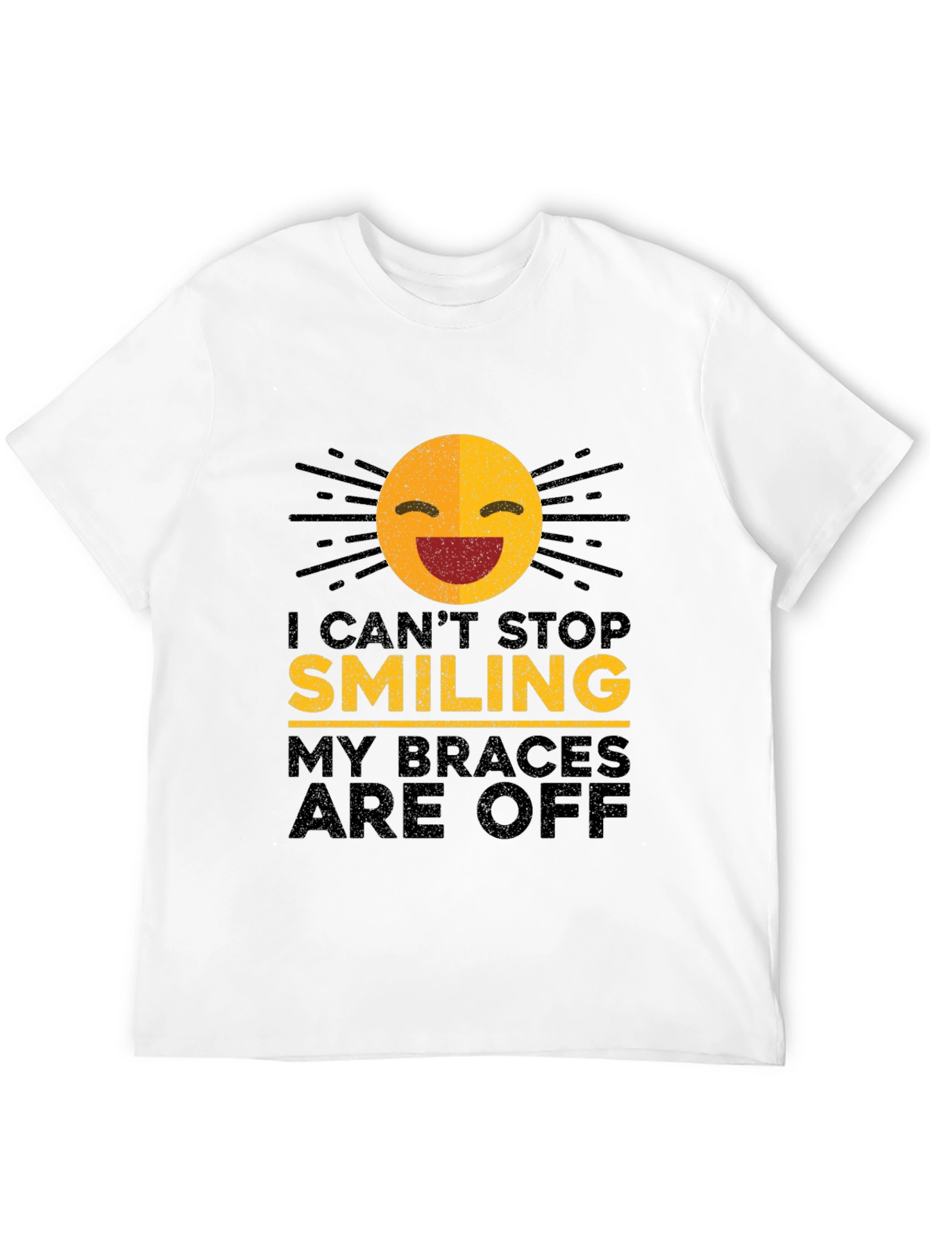 Black Smiling Braces Off T-Shirt view 12