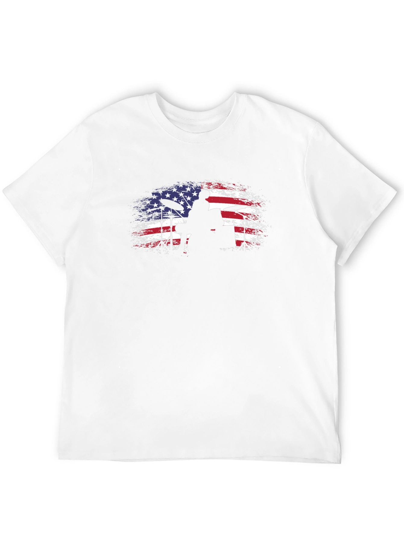 Black American Flag Drummer Black T-Shirt view 12