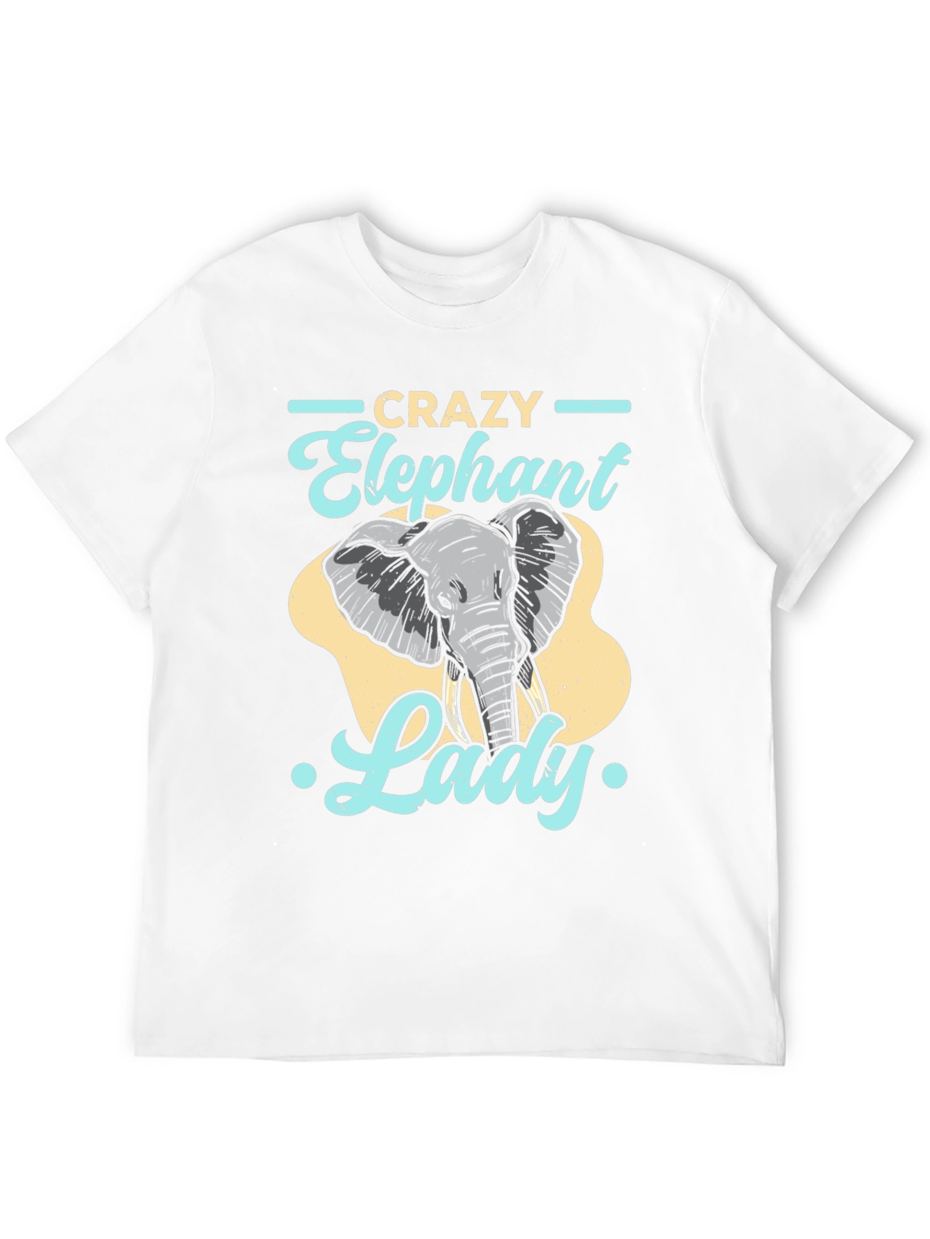 Black Crazy Elephant Lady Graphic Tee - Fun Animal Lover Shirt view 12