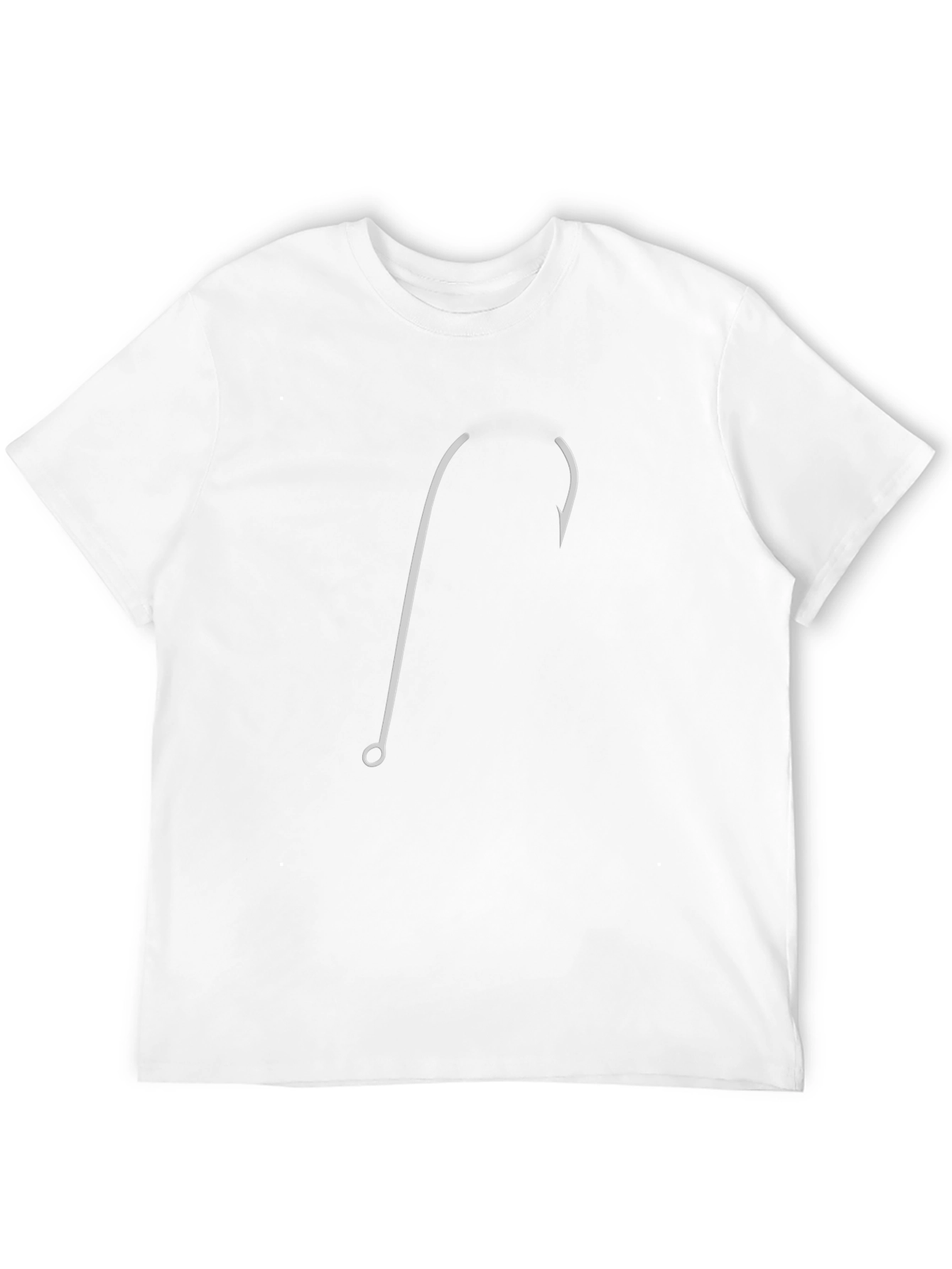 Black Fishing Hook Graphic Tee - Black Cotton T-Shirt view 12