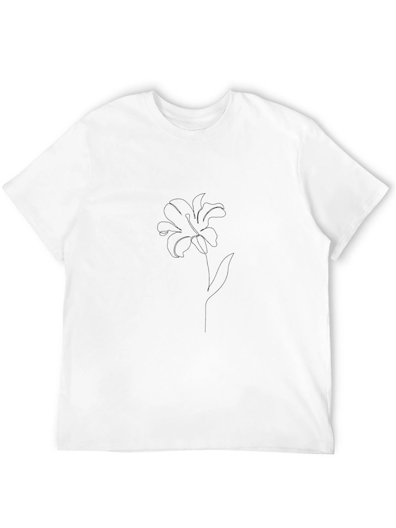 Black Black Lily Line Art T-Shirt view 12