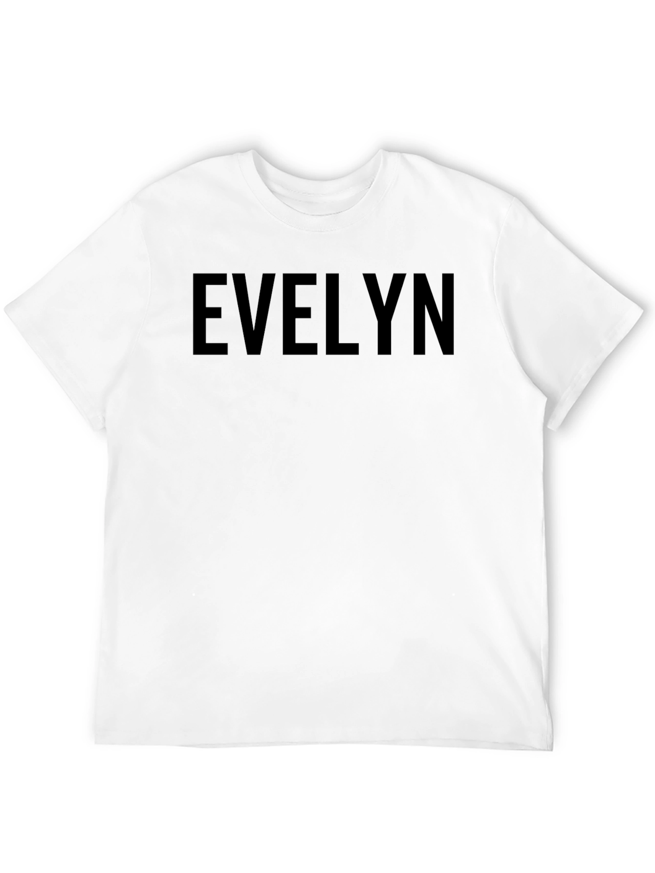 Black EVELYN Text Graphic Black T-Shirt Casual Top view 12