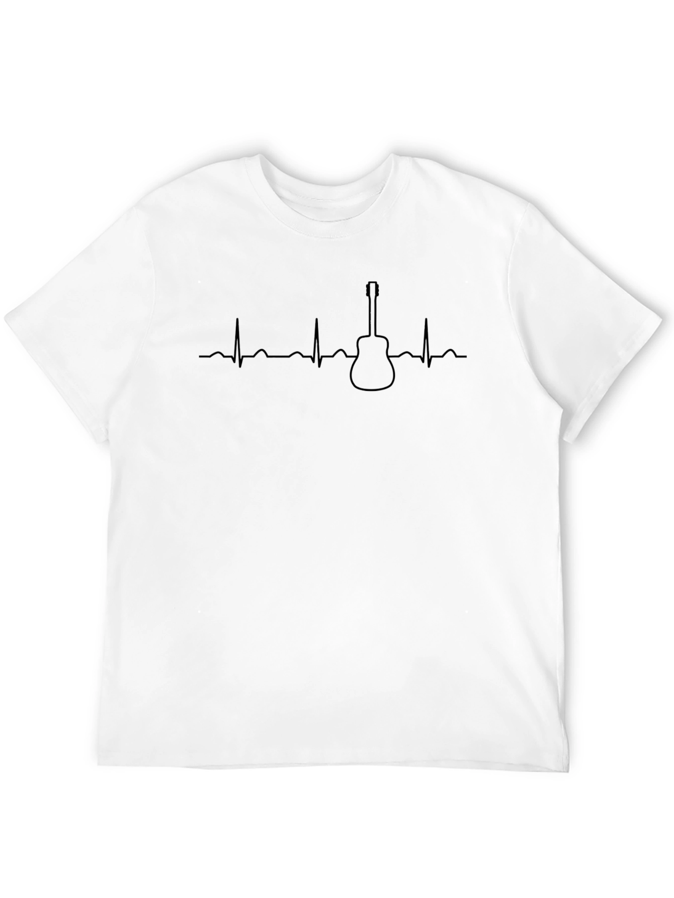Black Guitar Heartbeat T-Shirt - Music Lover Tee view 12