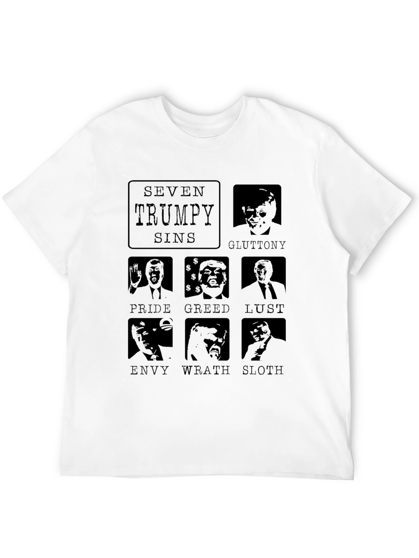 Black Seven Trumpy Sins Black Graphic T-Shirt view 12