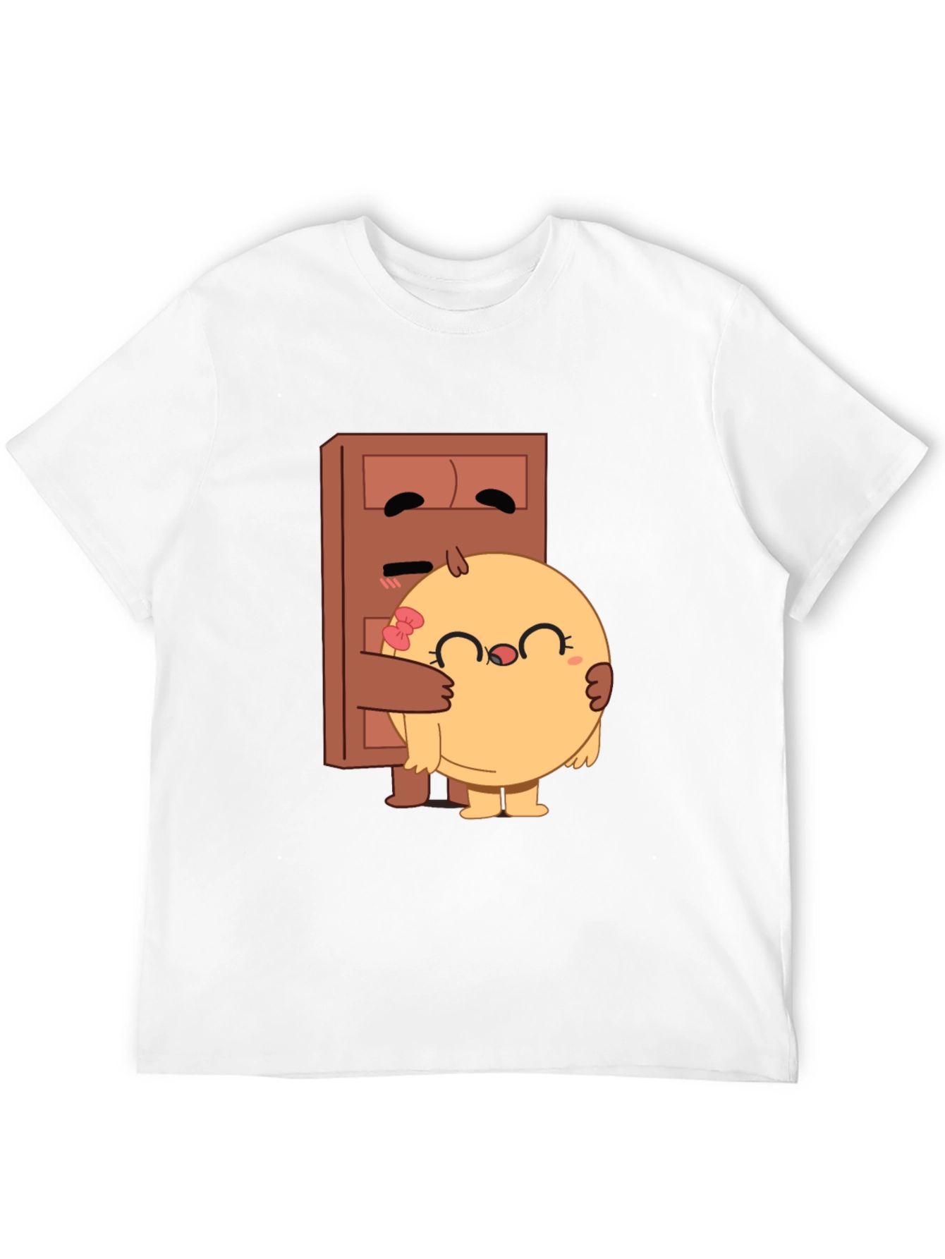 Black Cute Cartoon Hug T-Shirt view 12