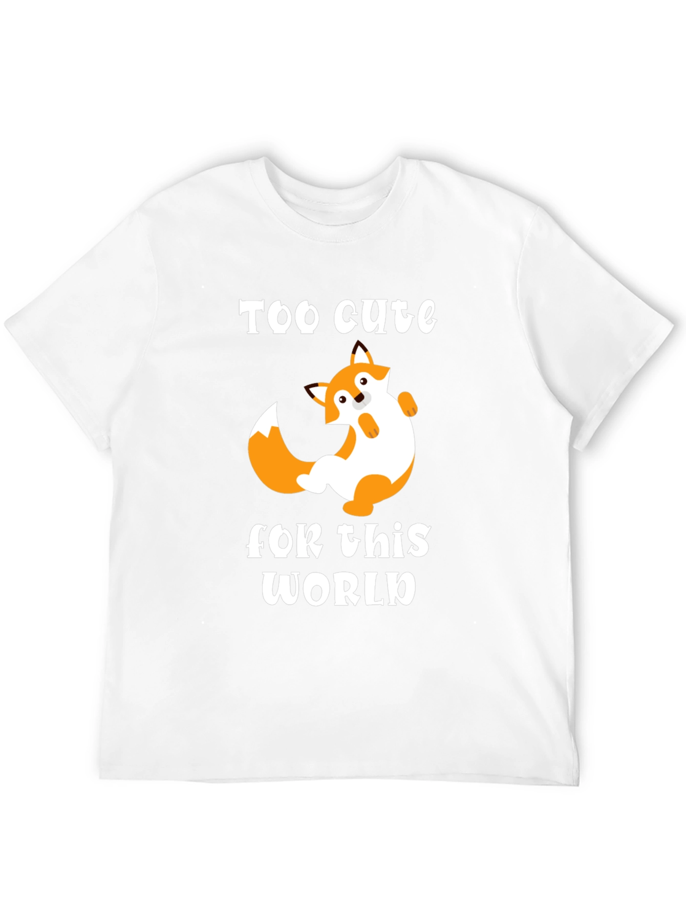 Black Cute Fox Graphic Tee - Too Cute For This World T-Shirt view 12