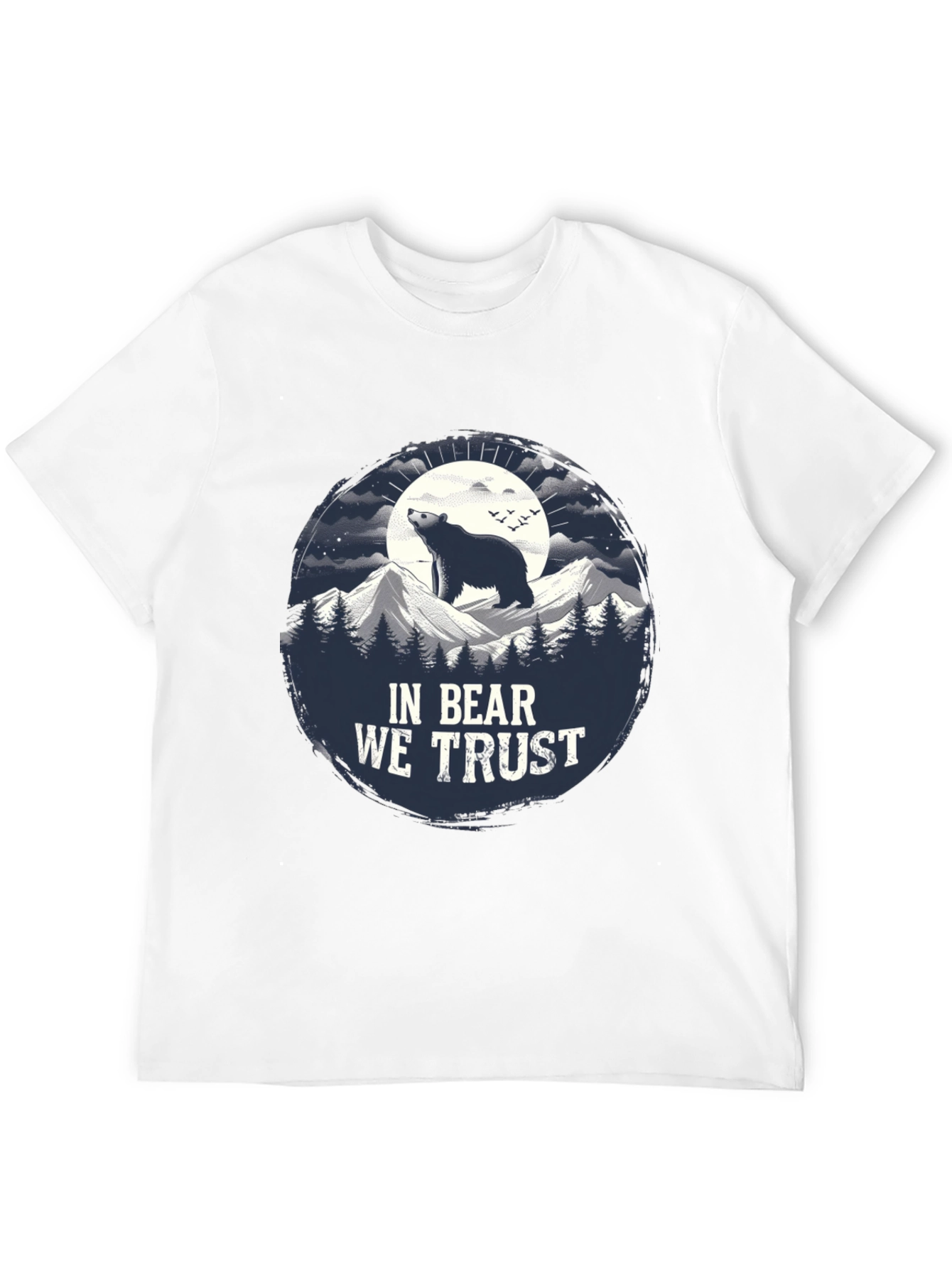 Black In Bear We Trust Graphic Tee - Black Cotton T-Shirt view 12
