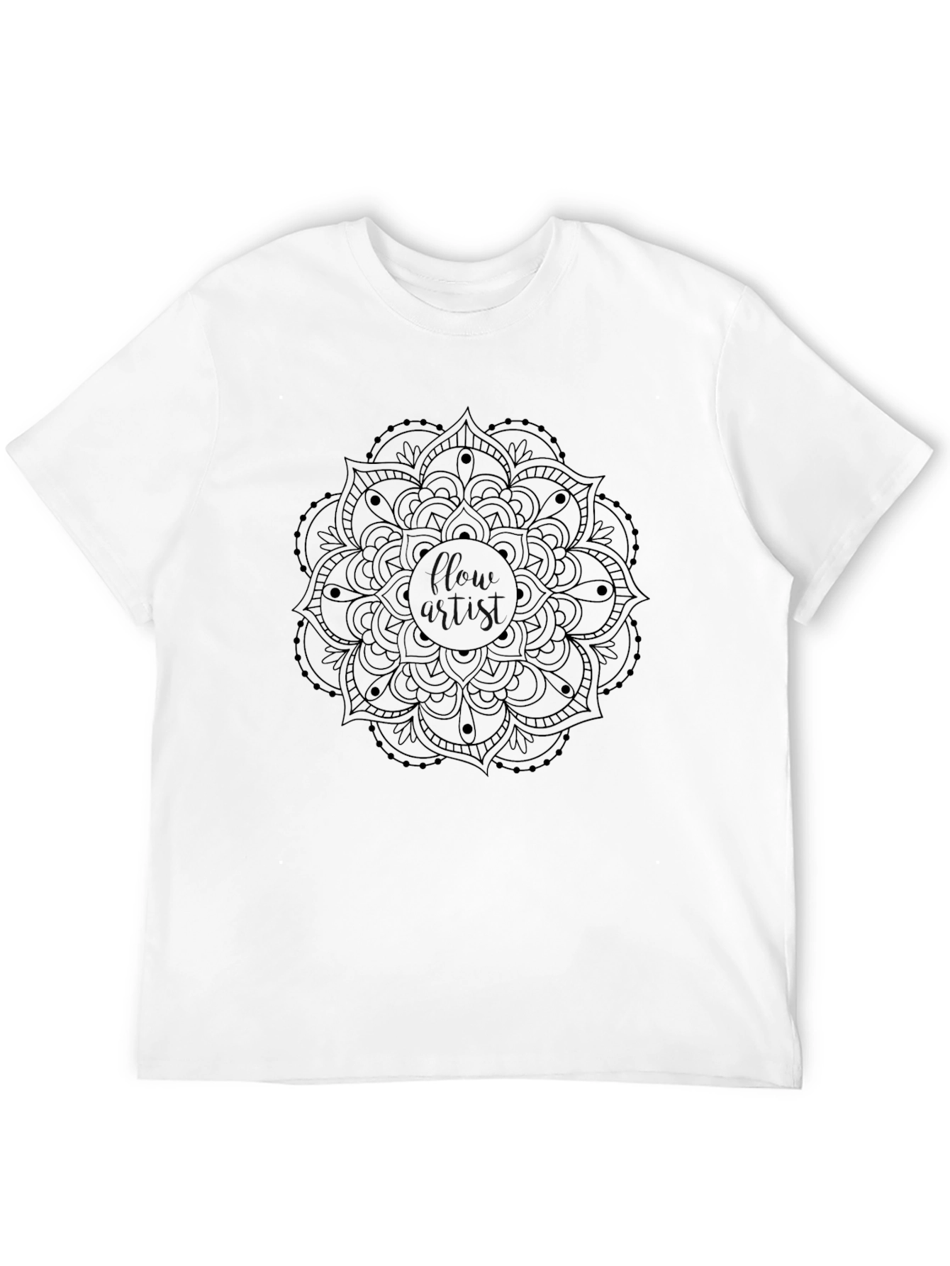 Black Black Mandala T-Shirt - Unique Graphic Tee view 12