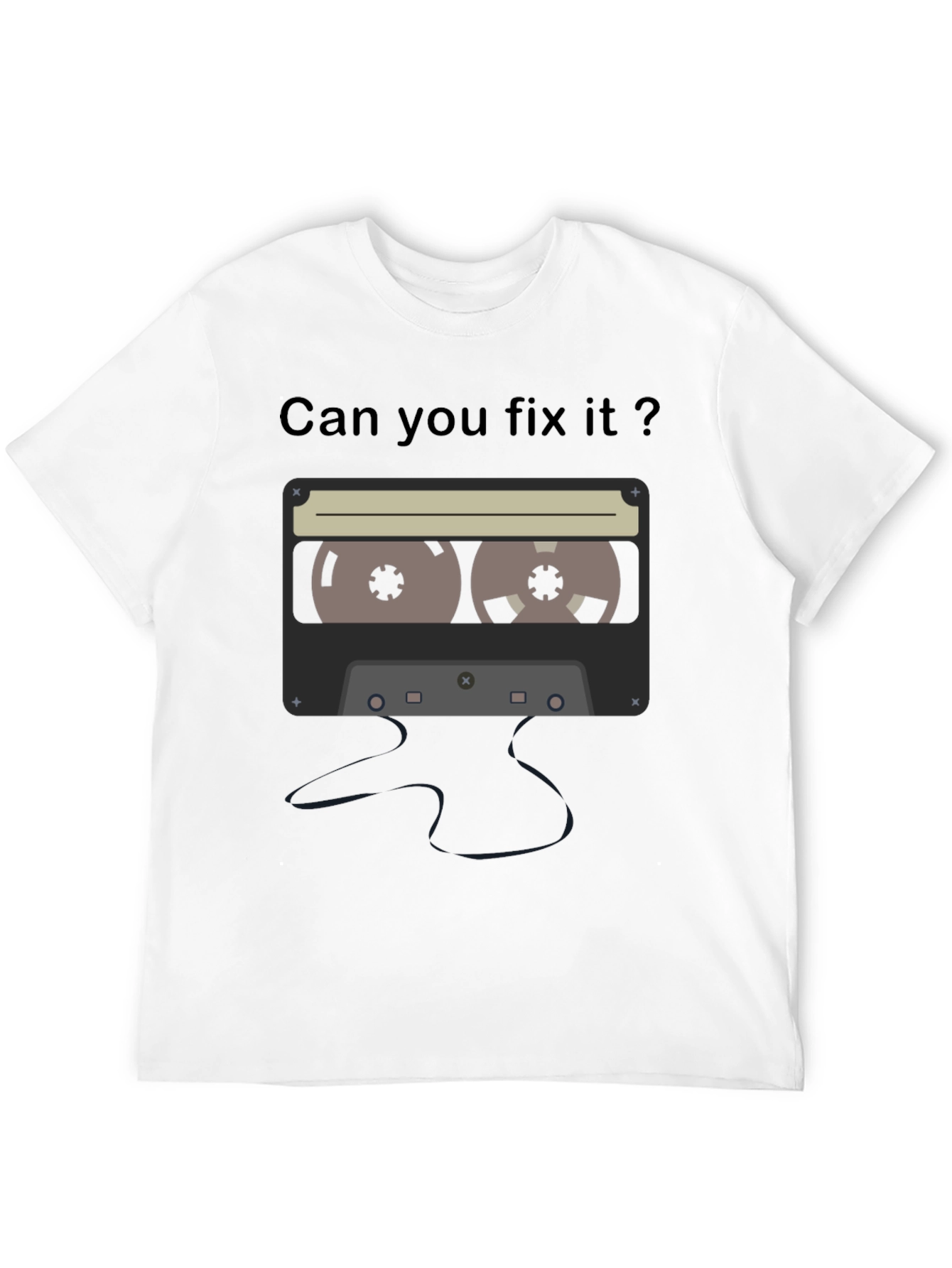 Black Retro Cassette Tape Graphic T-Shirt view 12