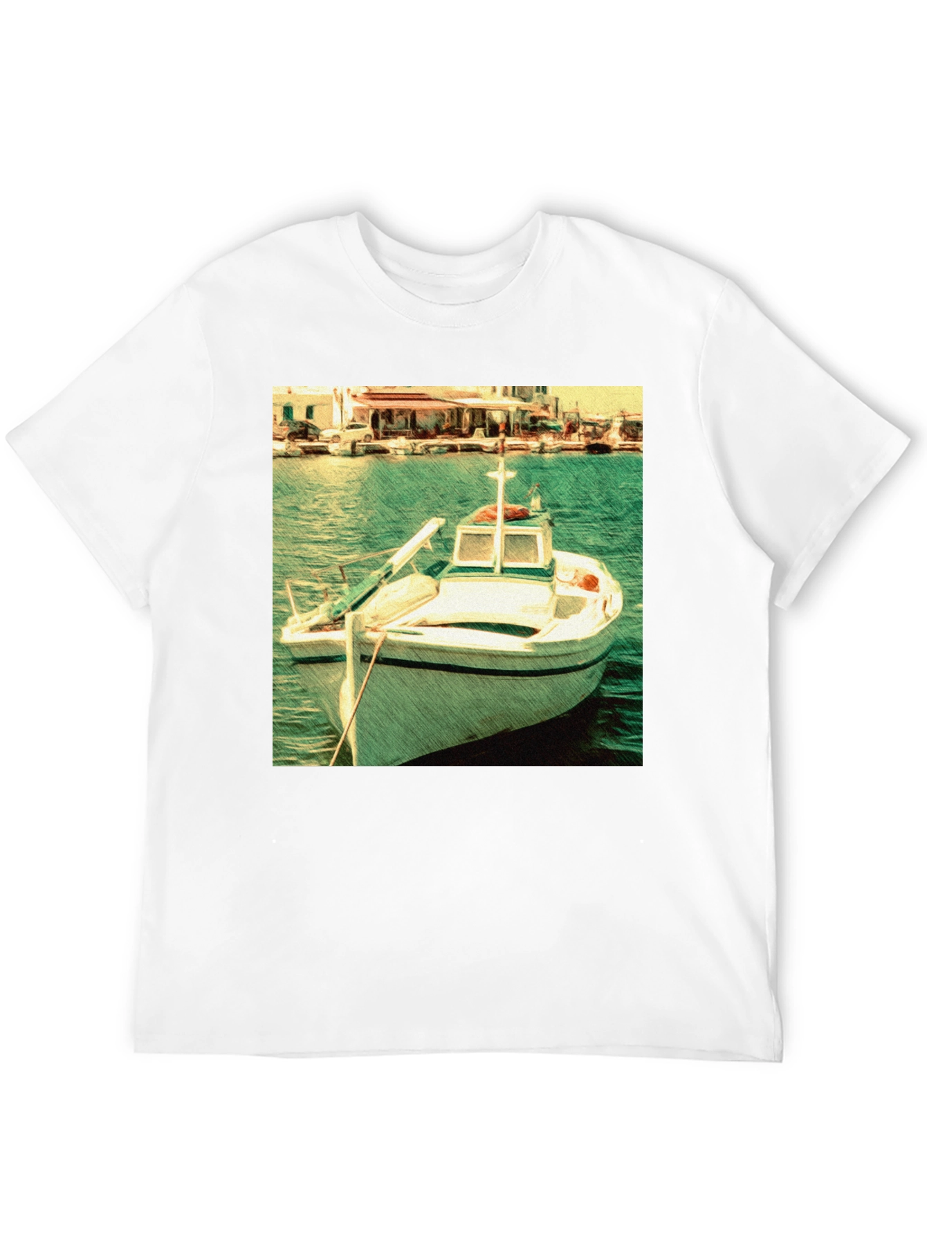 Black Boat Graphic Black T-Shirt view 12