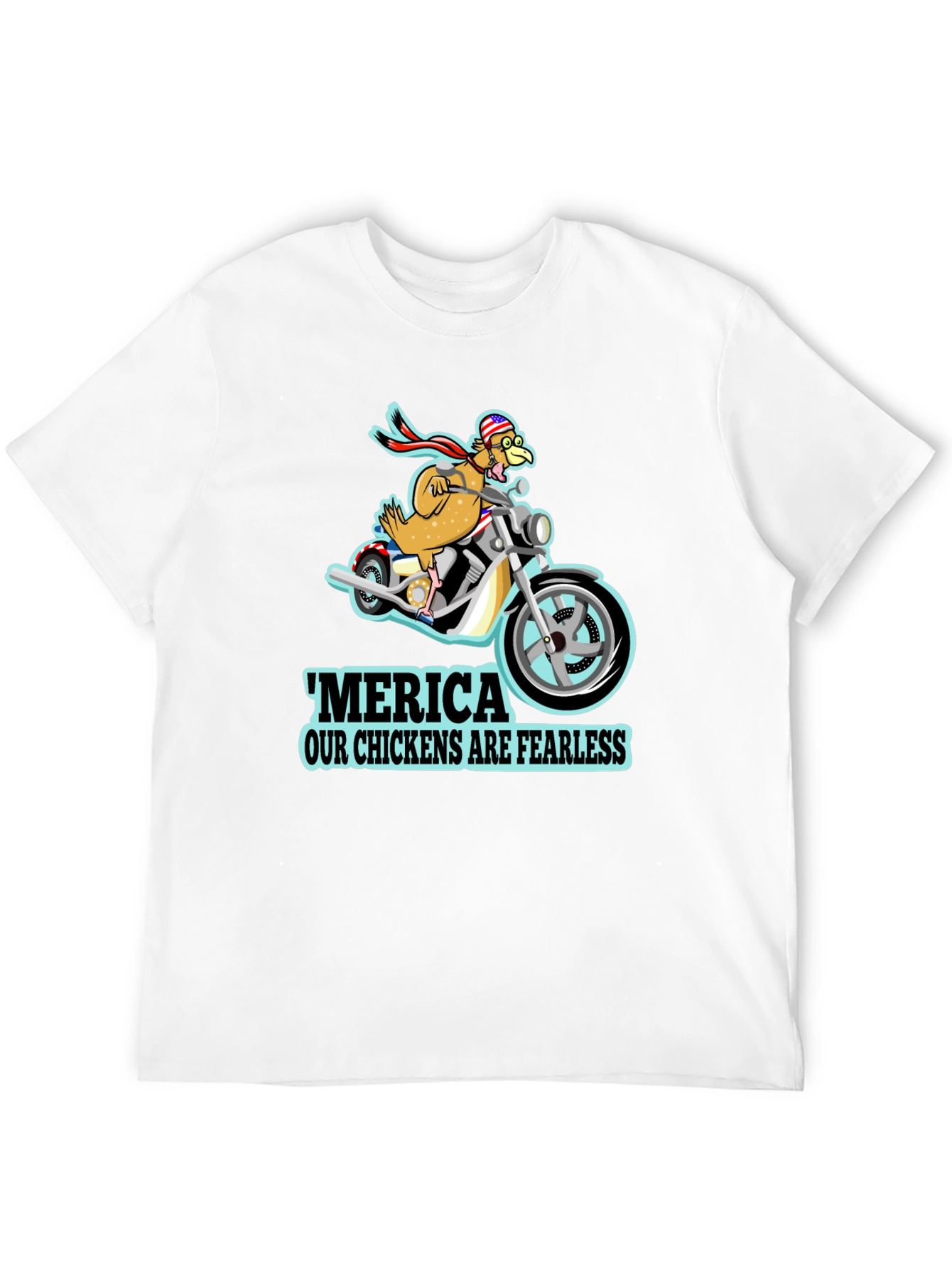 Black Fearless Chicken Rider Graphic Tee view 12