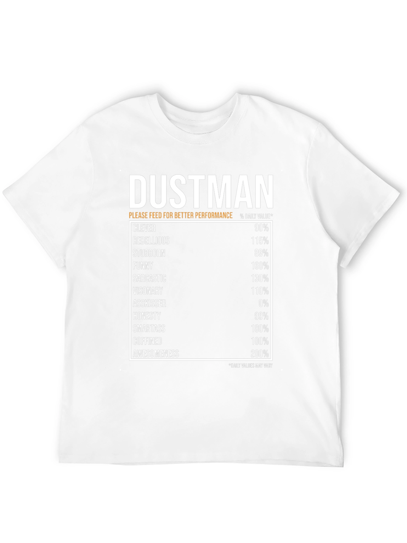 Black DUSTMAN Daily Value T-Shirt, Funny Novelty Gift view 12