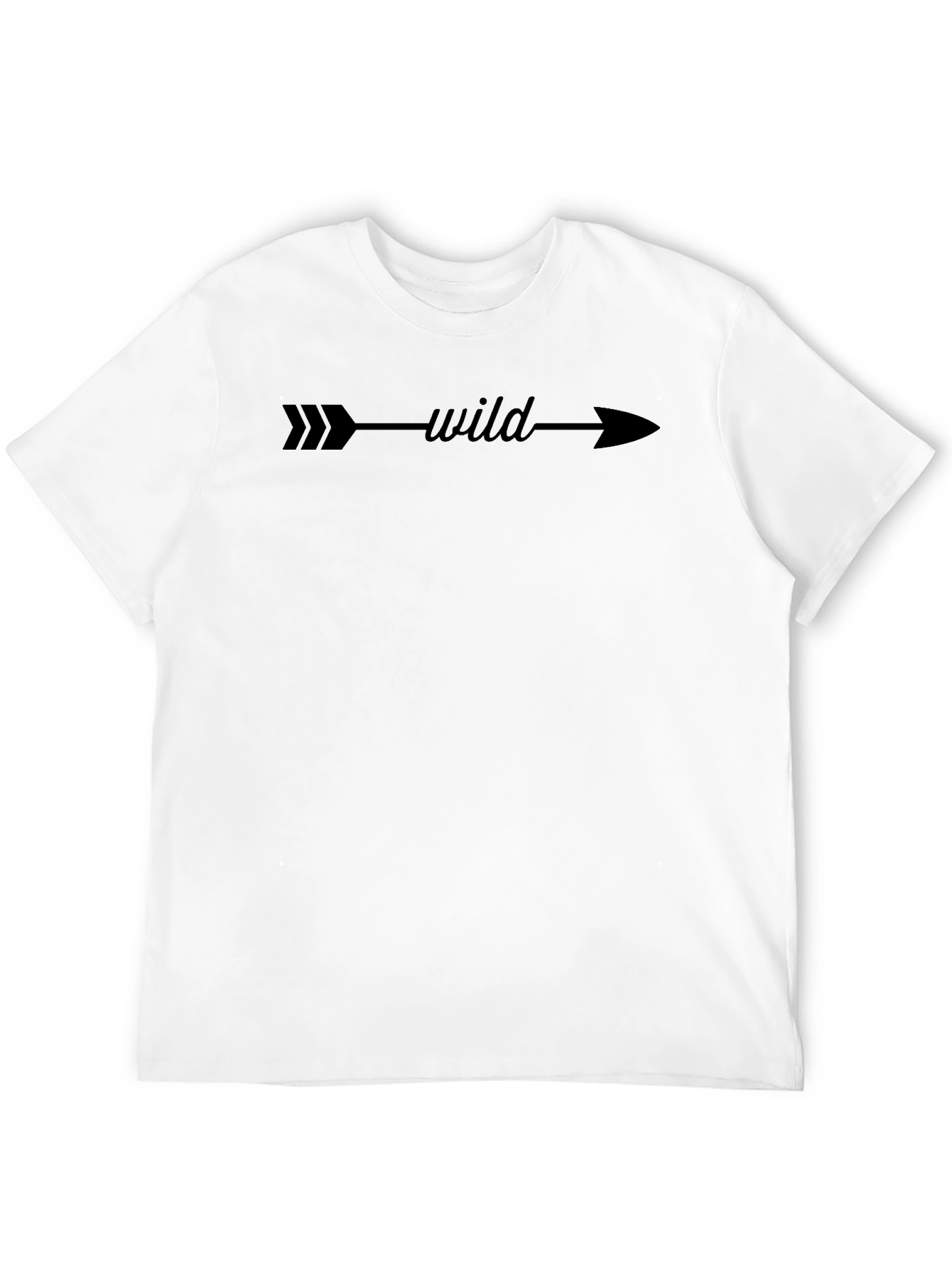 Black Wild Arrow Graphic Tee - Black Crew Neck Casual T-Shirt view 12