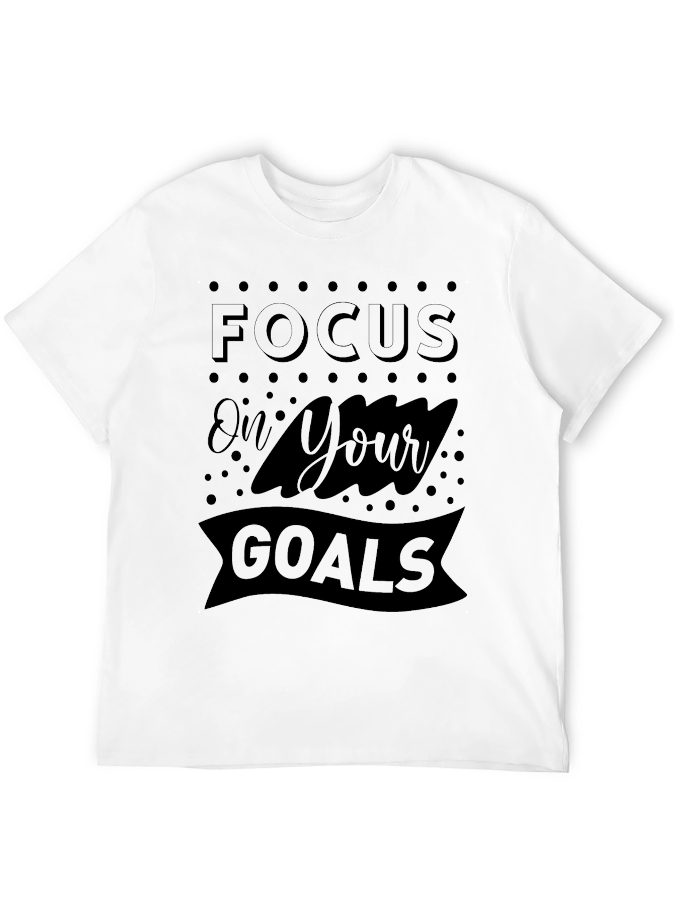 Black Focus on Your Goals Graphic Print Men's Black T-Shirt view 12