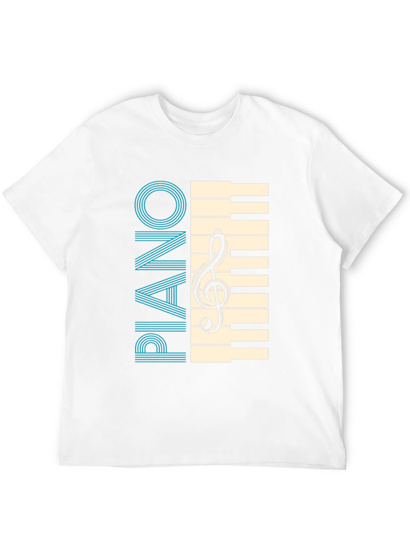 Black Piano Keys & Clef Graphic T-Shirt - Musician's Style view 12