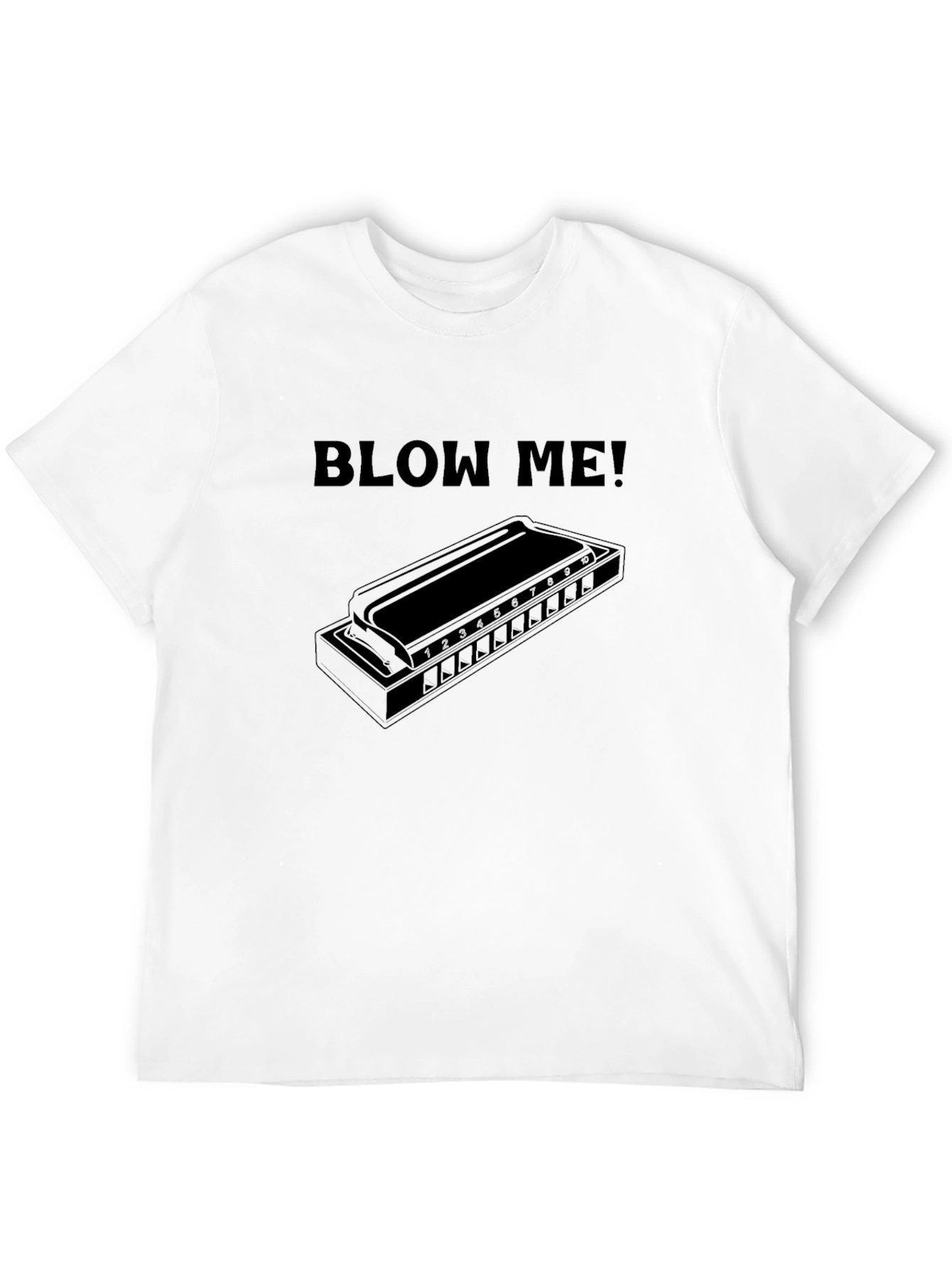 Black Blow Me Harmonica T-Shirt - Music Lover's Tee view 12