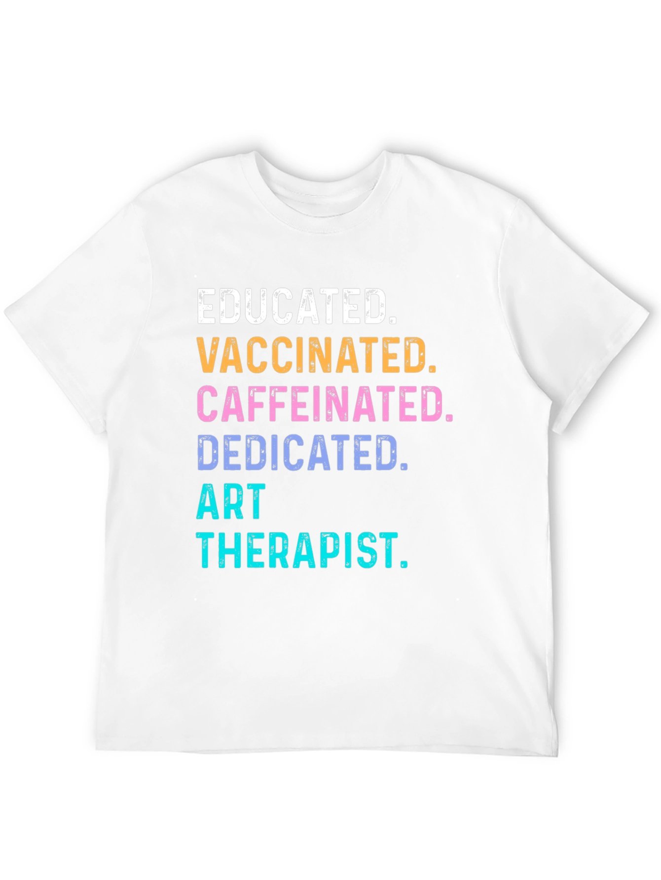 Black Educated Vaccinated Art Therapist Novelty T-Shirt view 12