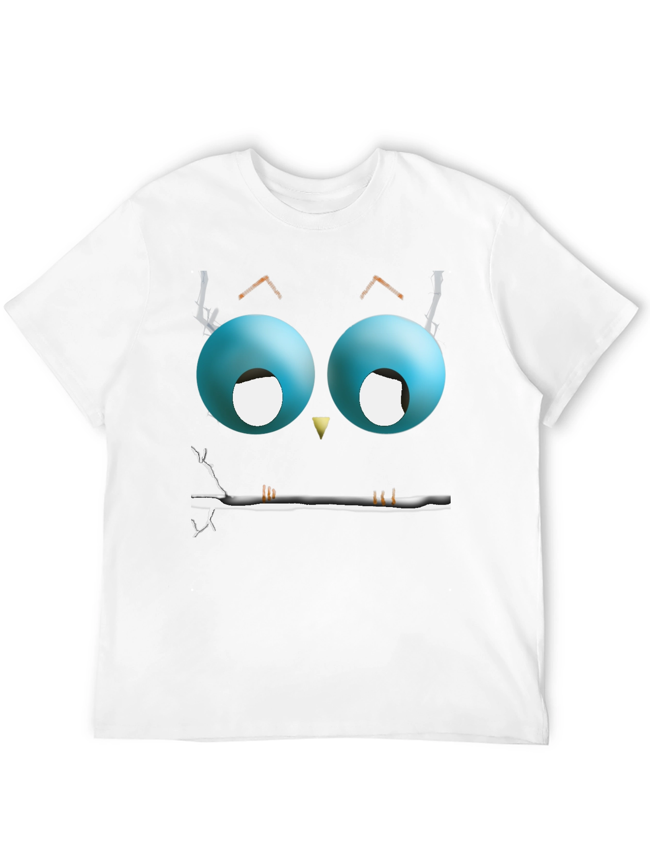 Black Cartoon Owl Eyes T-Shirt - Men's Black Graphic Tee view 12