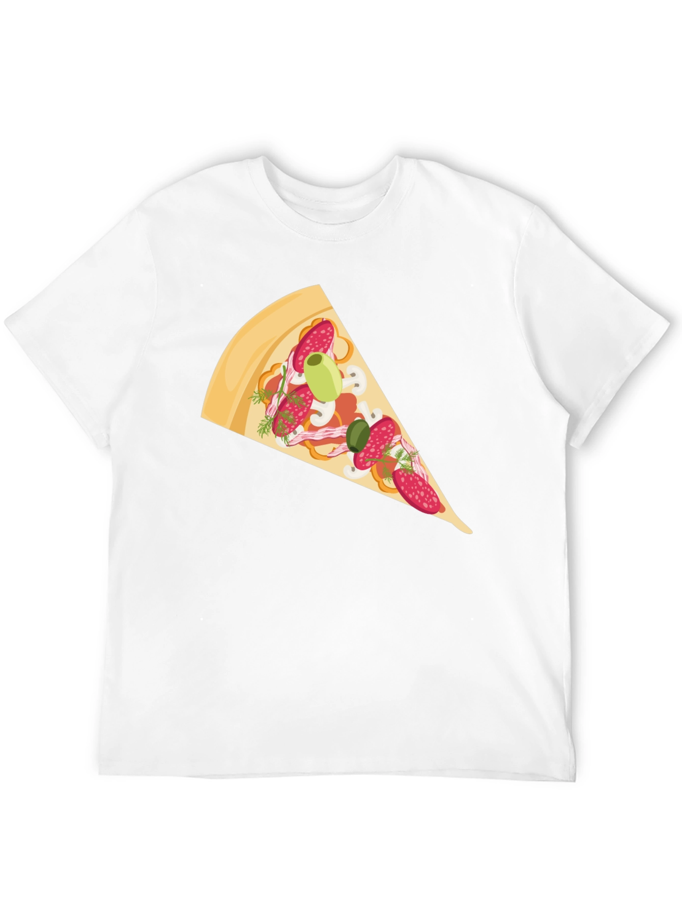 Black Pizza Slice Graphic Tee - Casual Black T-Shirt view 12
