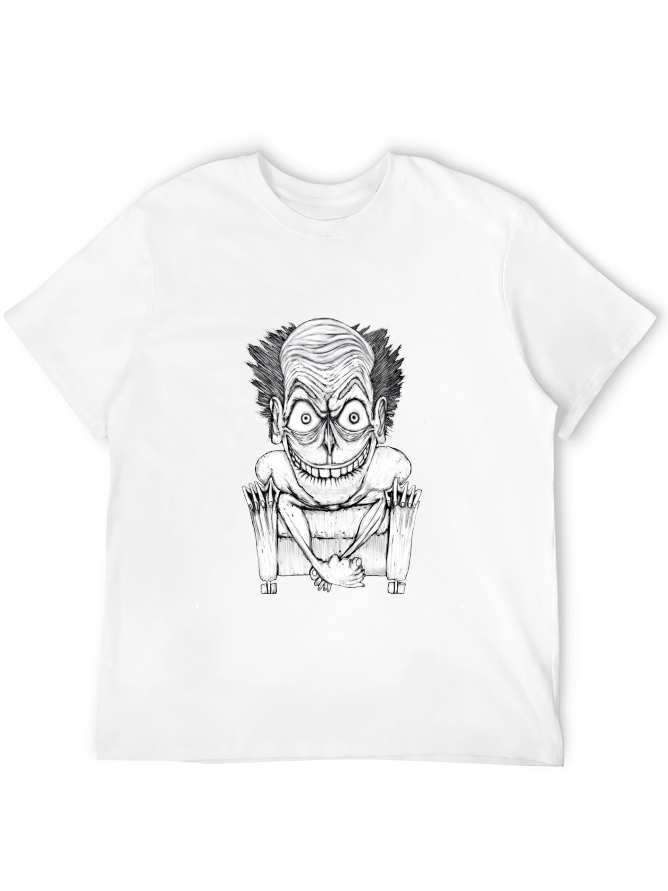 Black Creepy Cartoon Graphic Tee - Black view 12