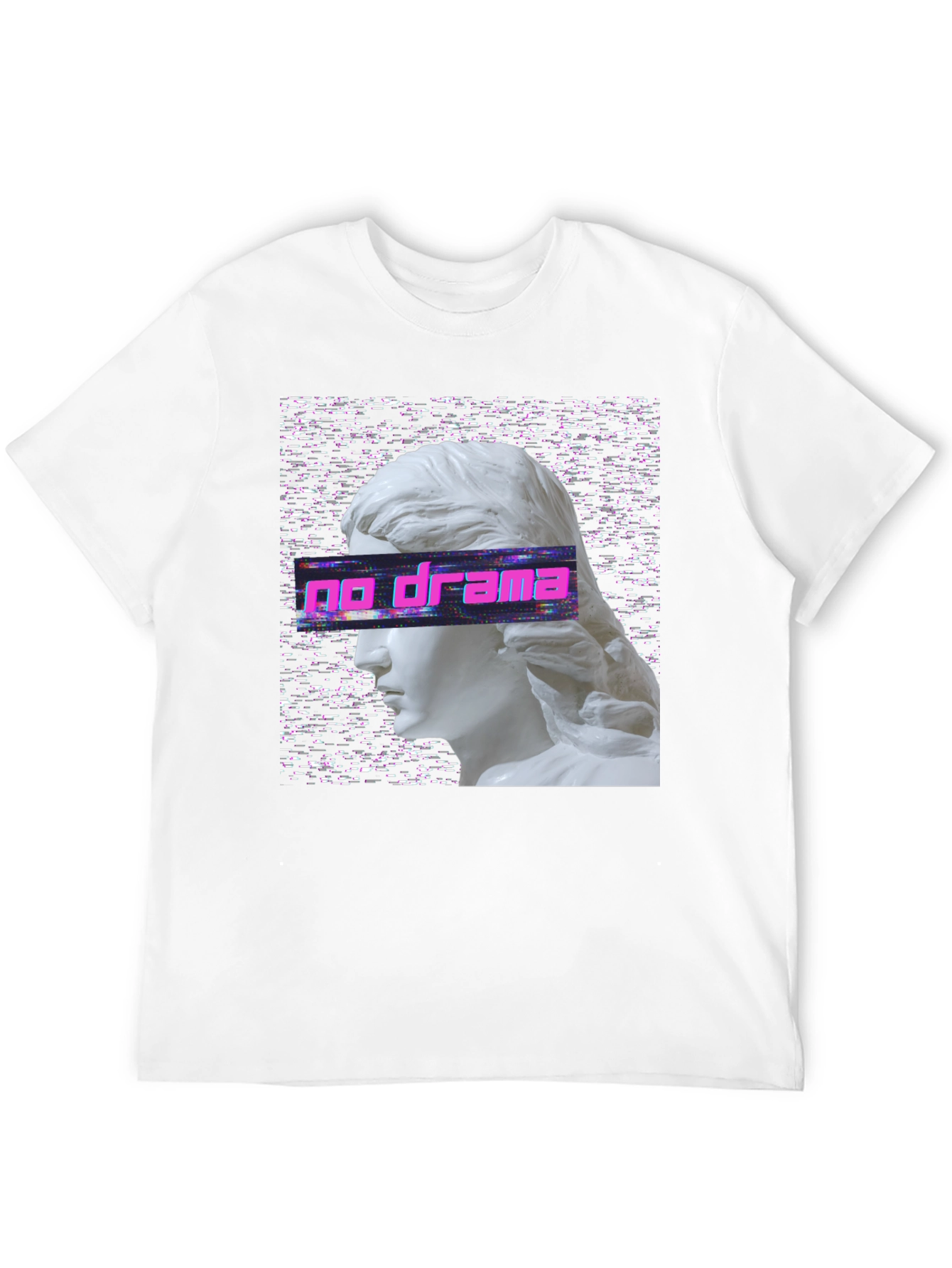 Black No Drama Vaporwave T-Shirt view 12