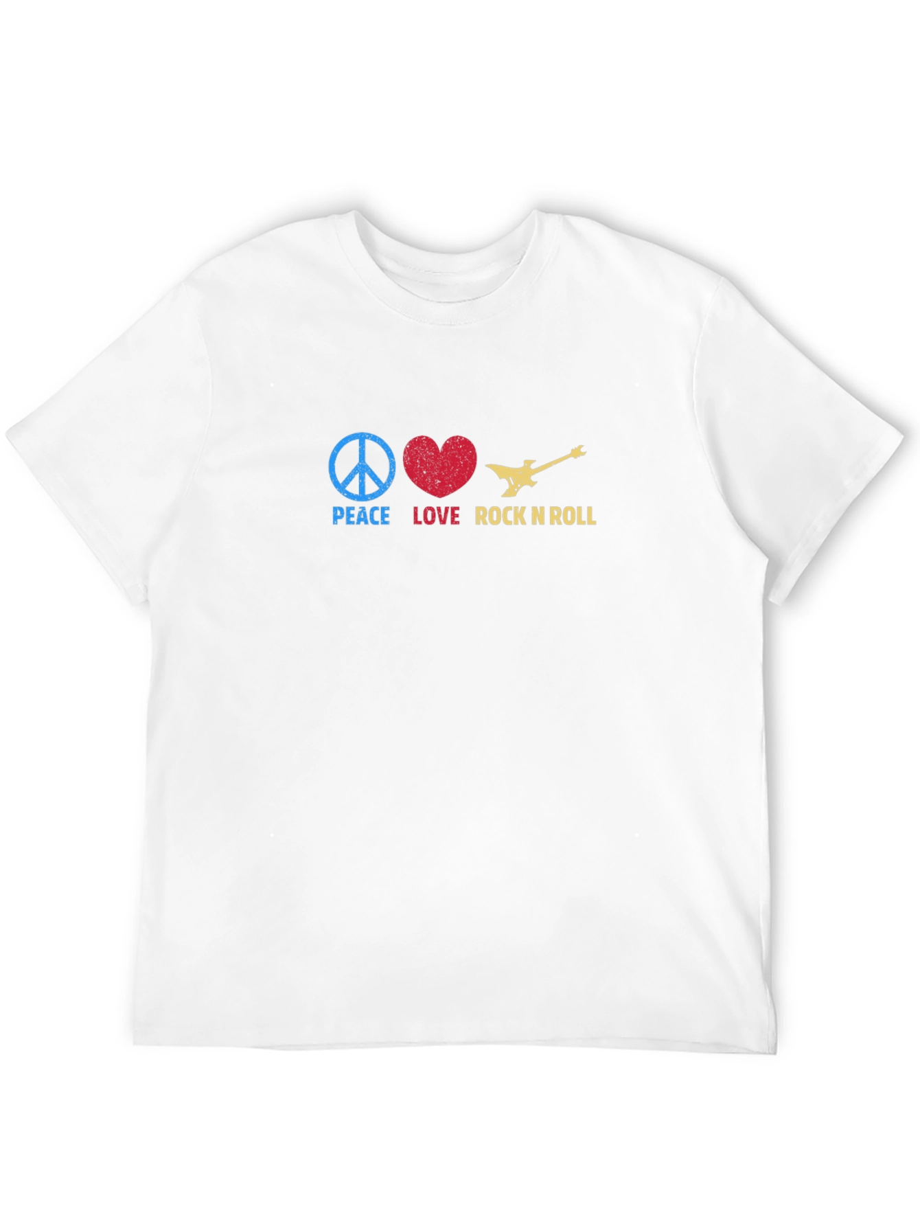 Black Peace Love Rock N Roll Graphic Tee - Black view 12