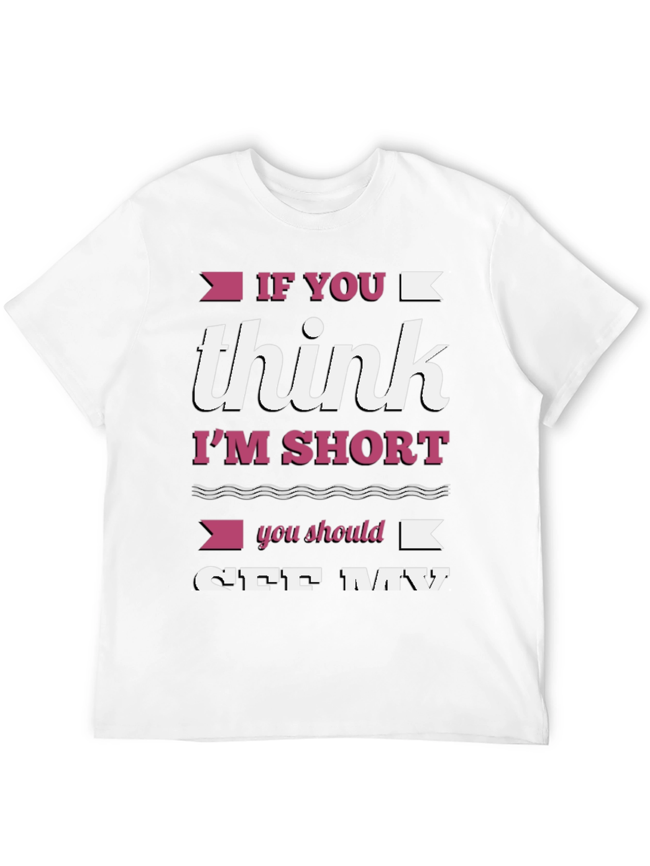 Black Funny Short Person Graphic T-Shirt view 12