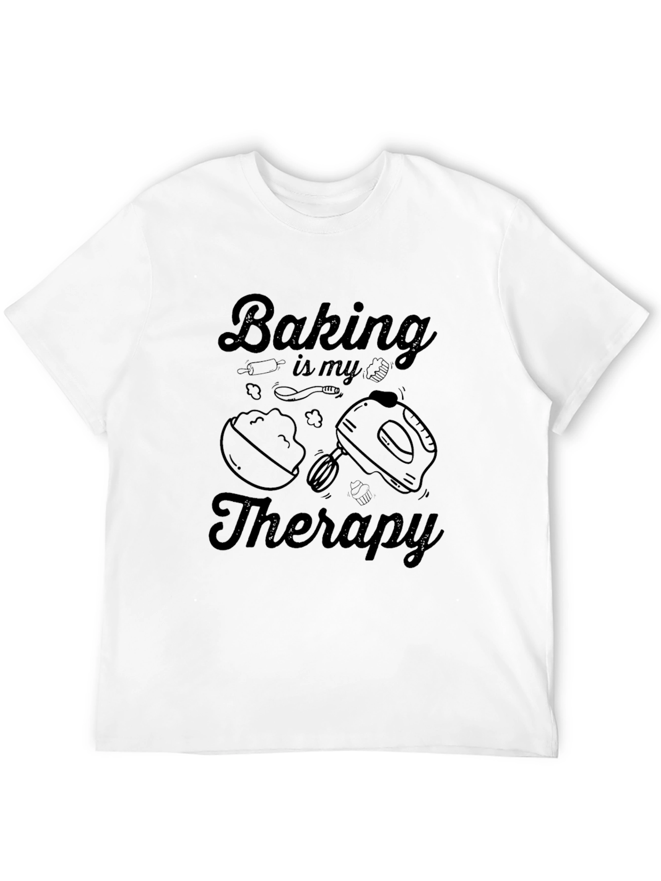 Black Baking is My Therapy Graphic T-Shirt view 12