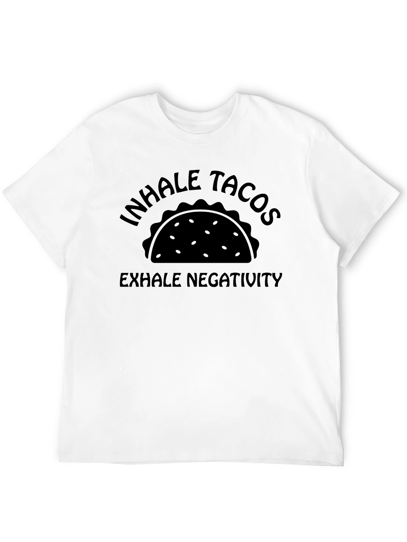 Black Inhale Tacos Exhale Negativity Graphic Tee view 12