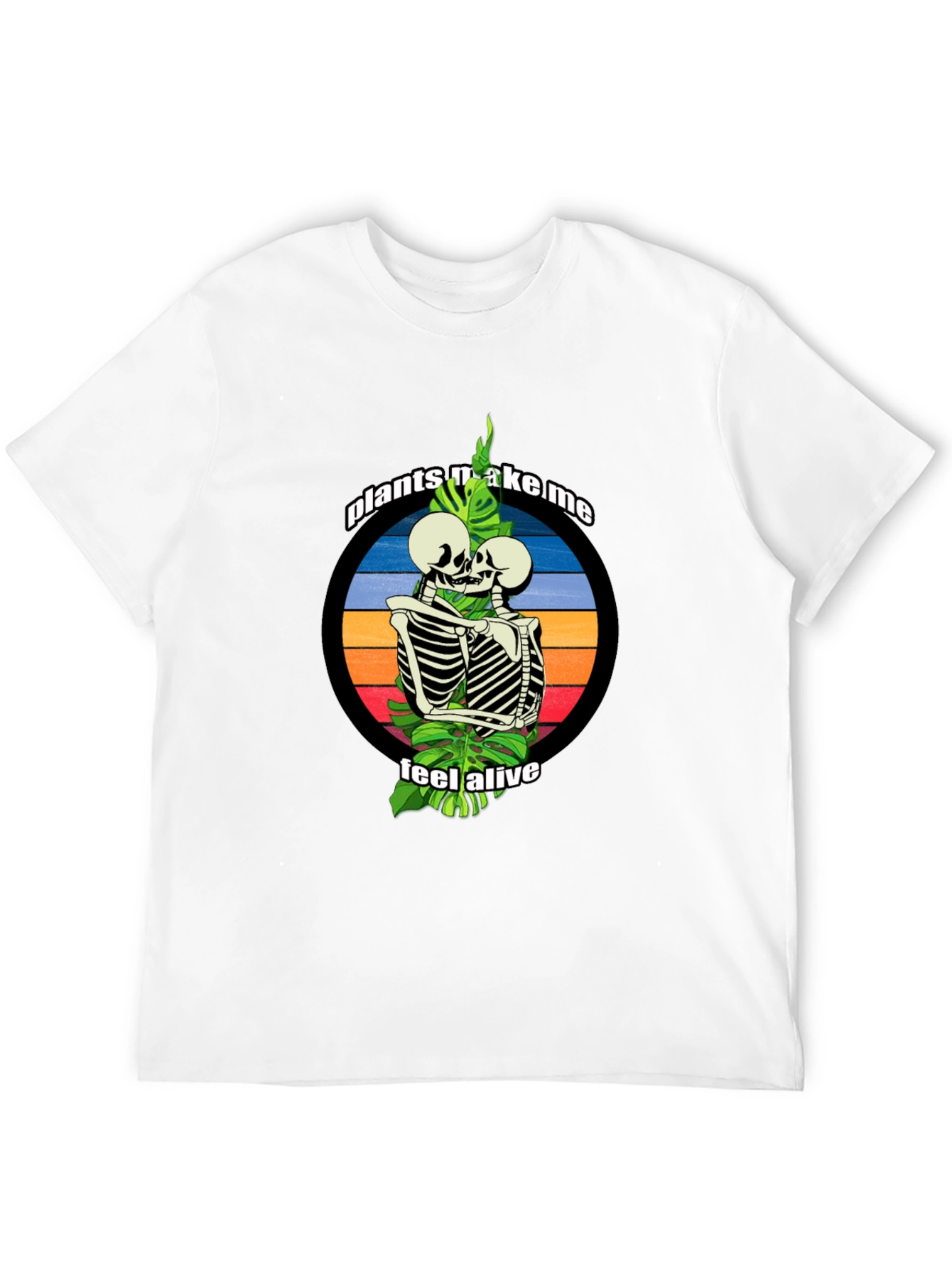 Plants Make Me Feel Alive Skeleton Embrace Tee - 12