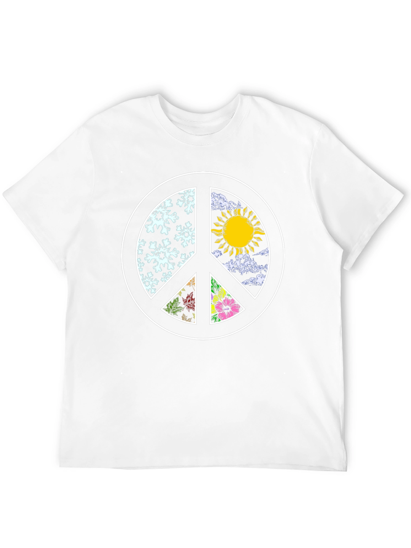 Black Peace Sign Seasons T-Shirt - Black view 12