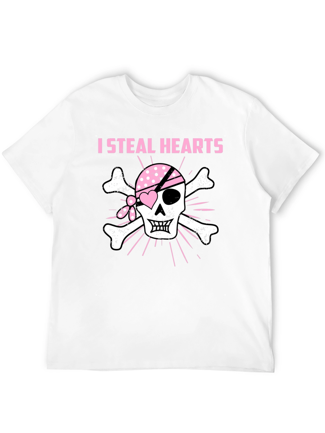 Black I Steal Hearts Pirate Skull T-Shirt view 12