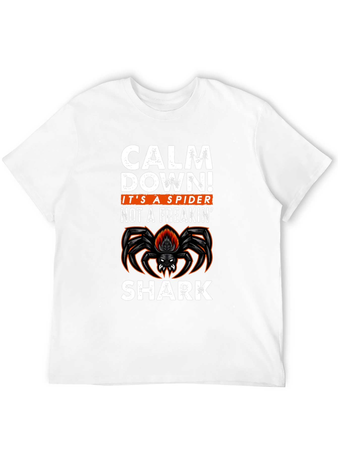 Black Calm Down Spider Graphic Tee -  Funny Halloween T-Shirt view 12