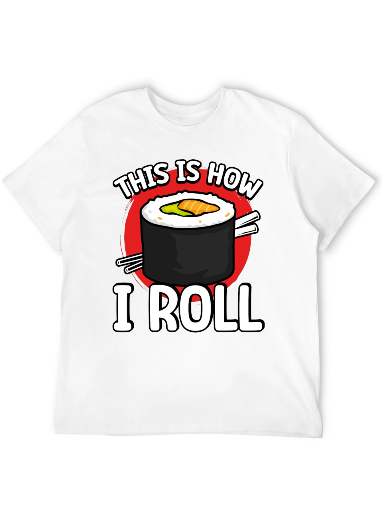 Black This is How I Roll Sushi Graphic T-Shirt view 12