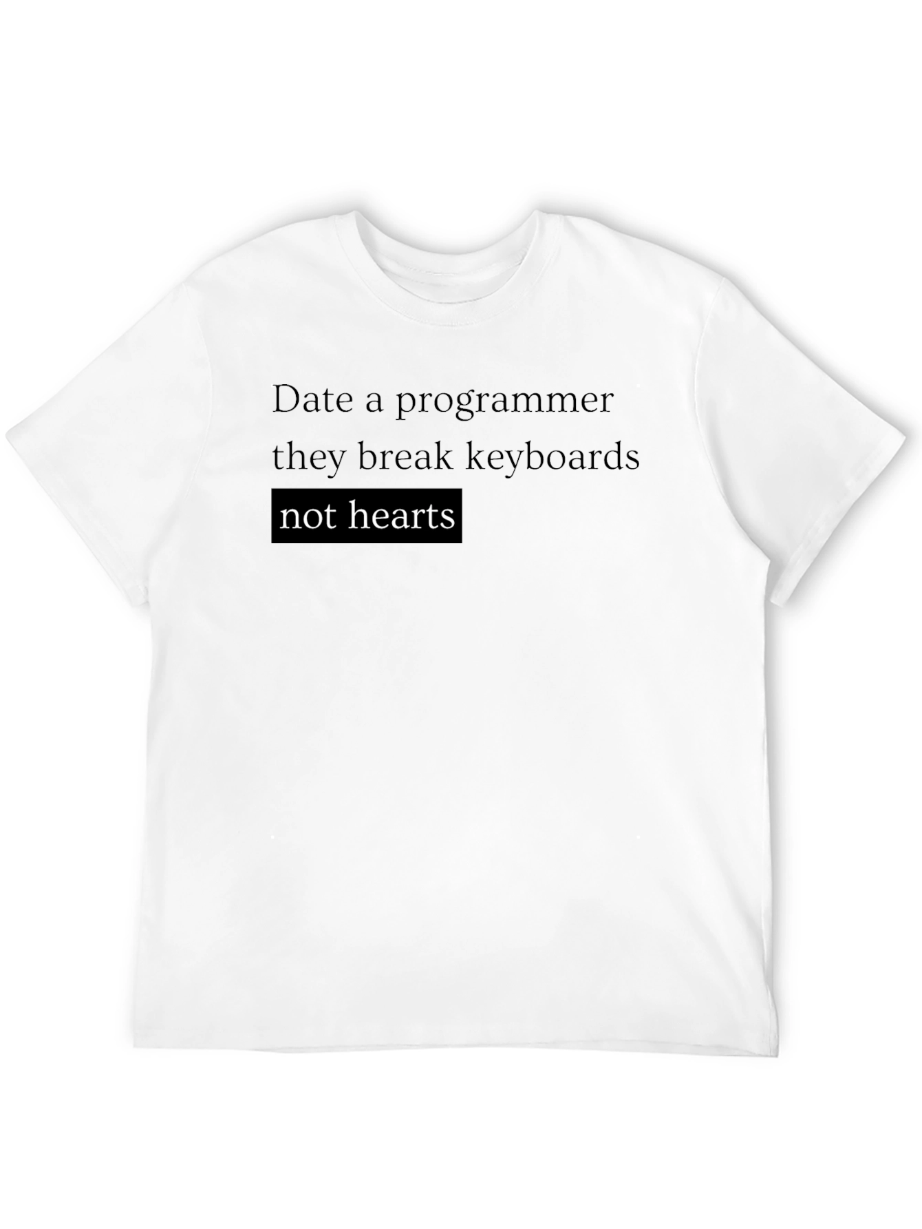 Black Date a Programmer Funny T-Shirt - Black view 12
