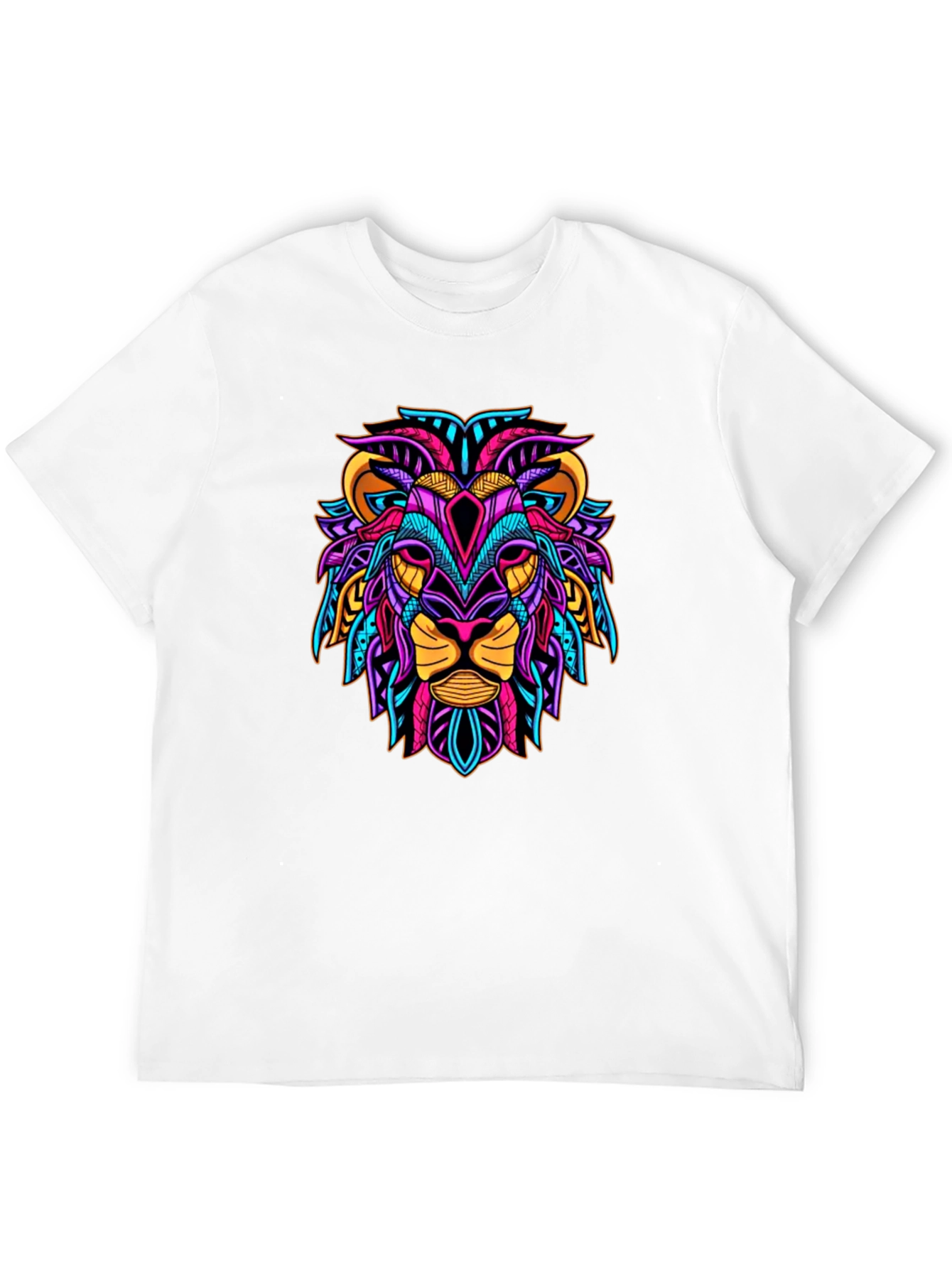Black Vibrant Lion Graphic Tee - Unique Design view 12
